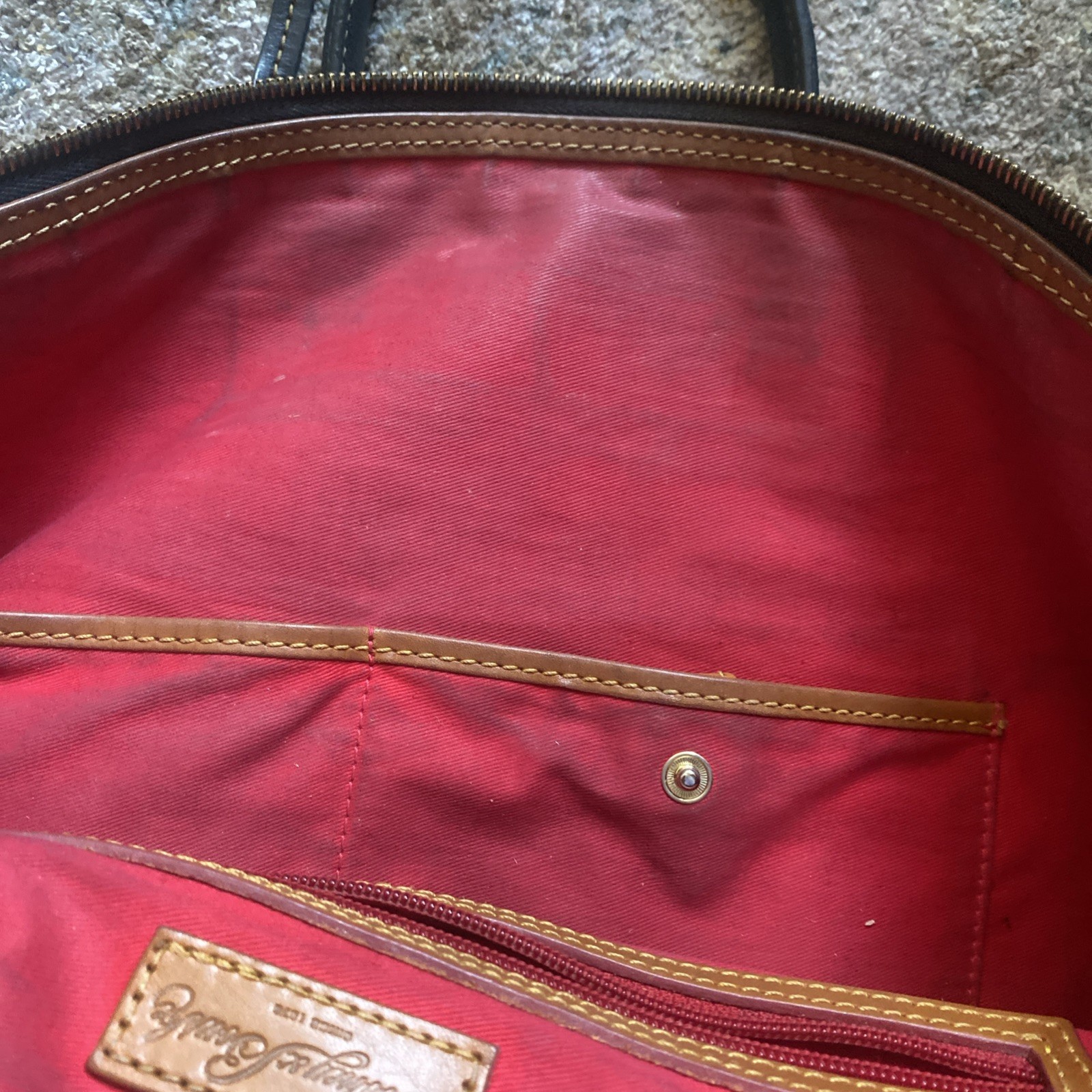 Vintage Dooney & Bourke Vanessa Signature 1975 XL Large Handbag Satchel Purse