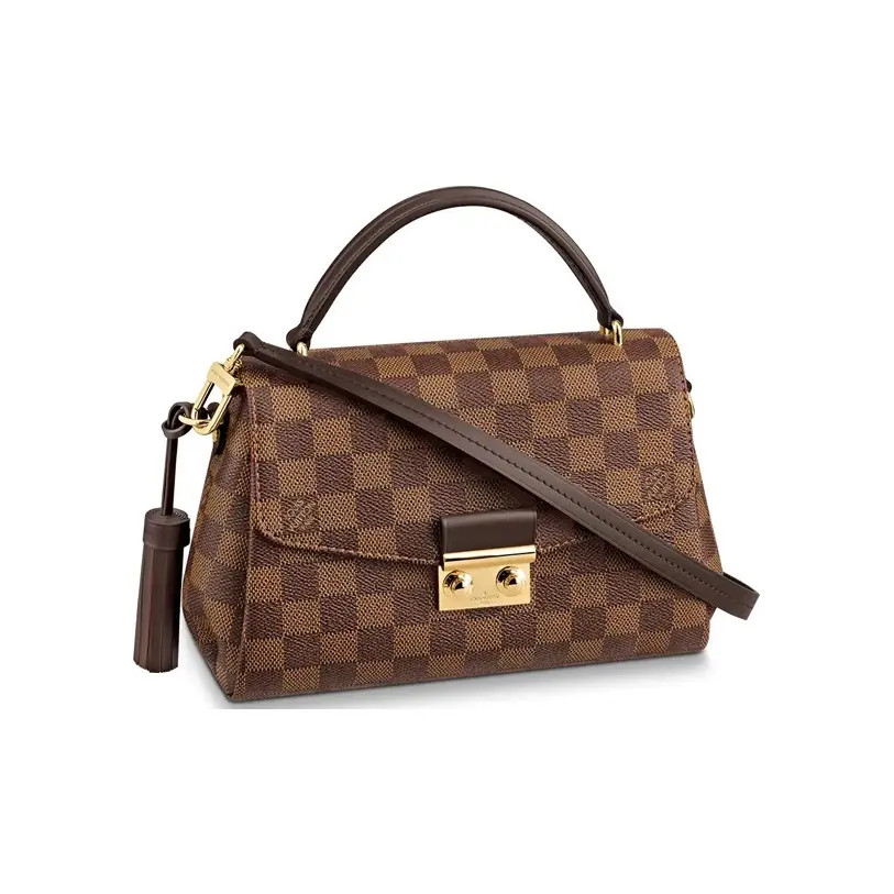 LOUIS VUITTON Croissette Damier Ebene Shoulder Bag Women’s 9.4×3.7×6.6 in