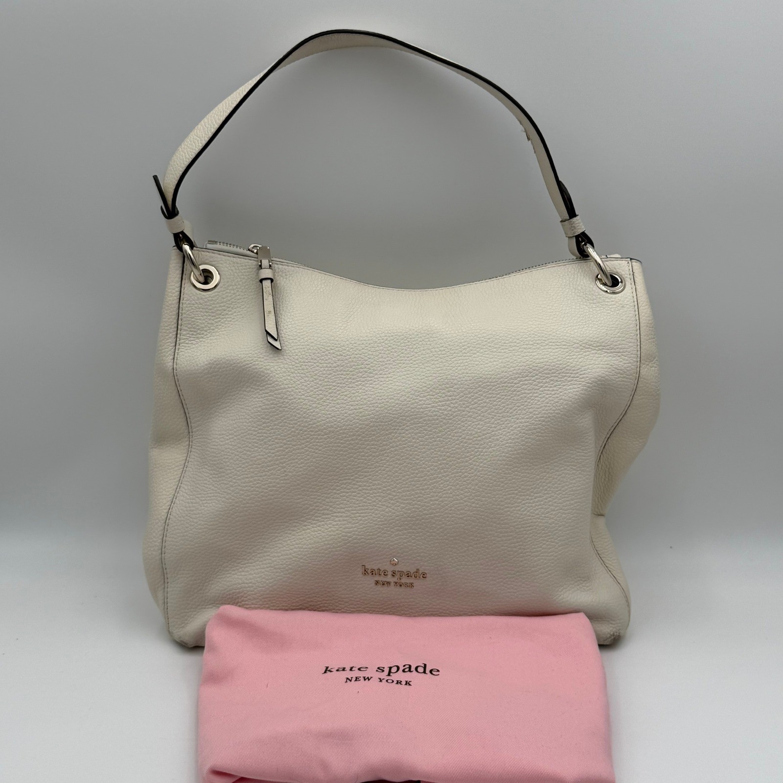 Kate Spade NY Cream Pebbled Leather Hobo Shoulder Bag ***Please see pictures
