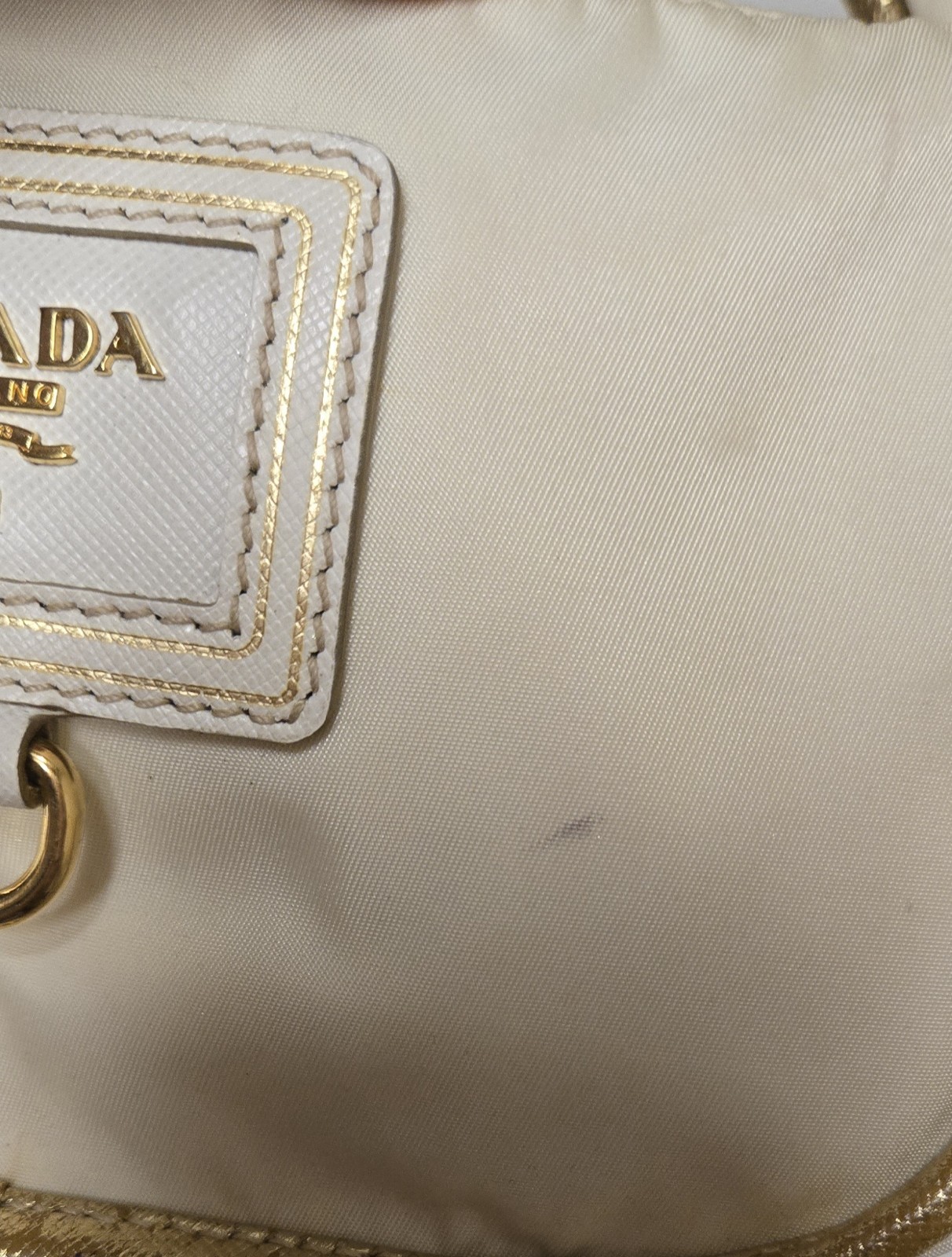 PRADA Mini Oro Tessuto Nylon Gold Y2K Crossbody Bag – Used but Good condition