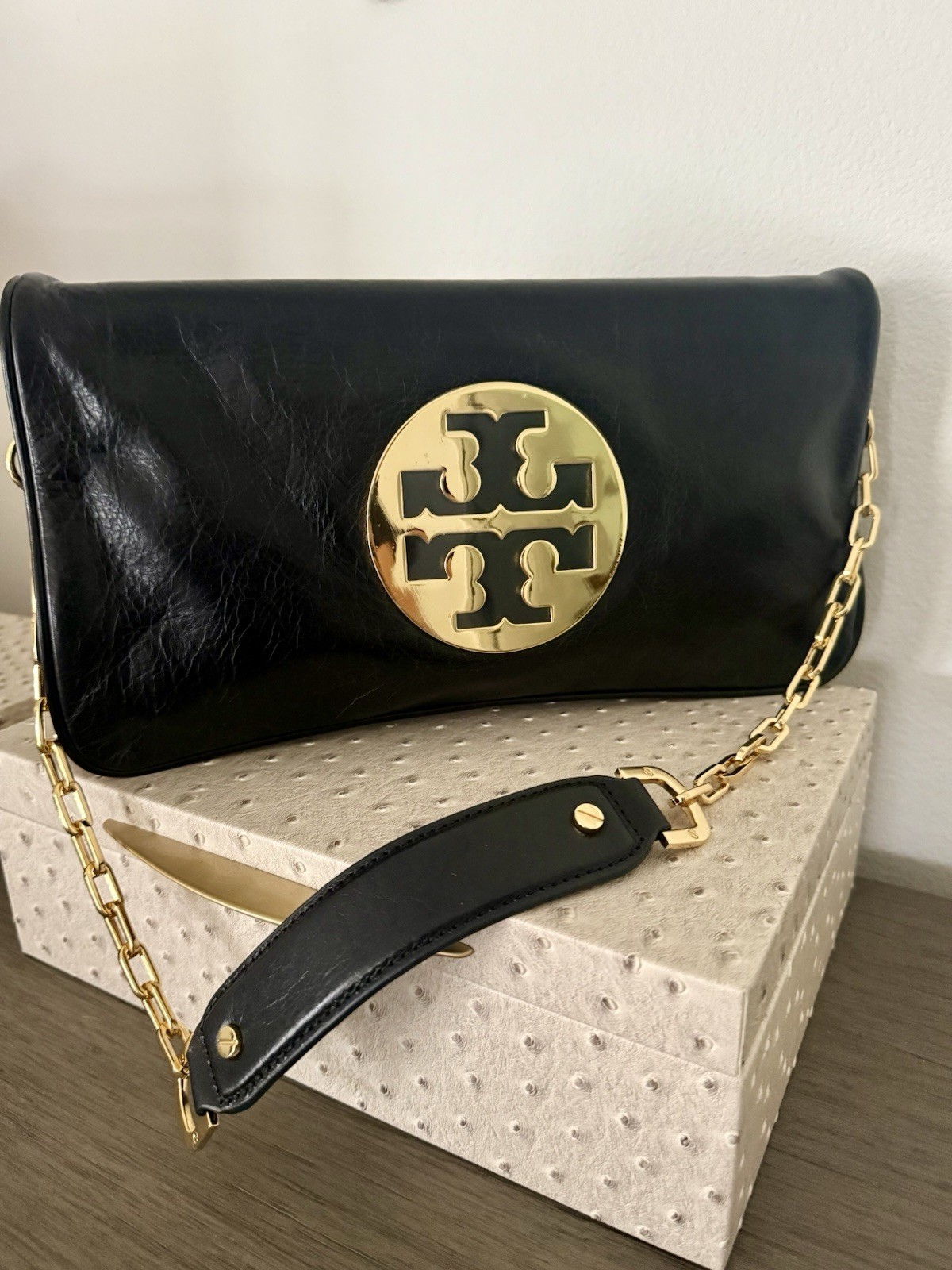 Tori Burch Reva Leather Clutch