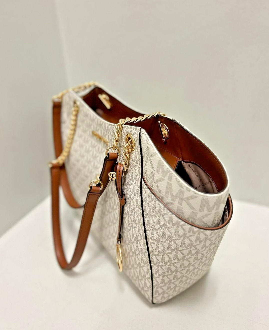 Michael Kors Women Lady Chain Mk Signature Logo Tote Handbag Purse Bag Shoulder