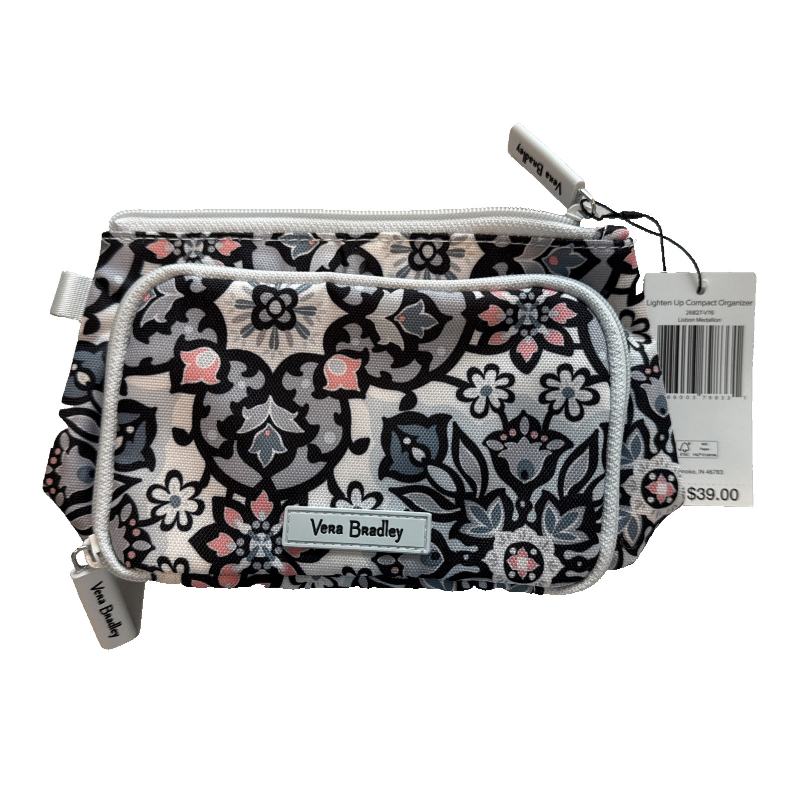 Vera Bradley Lighten Up Compact Organizer in Lisbon Medallion NWT