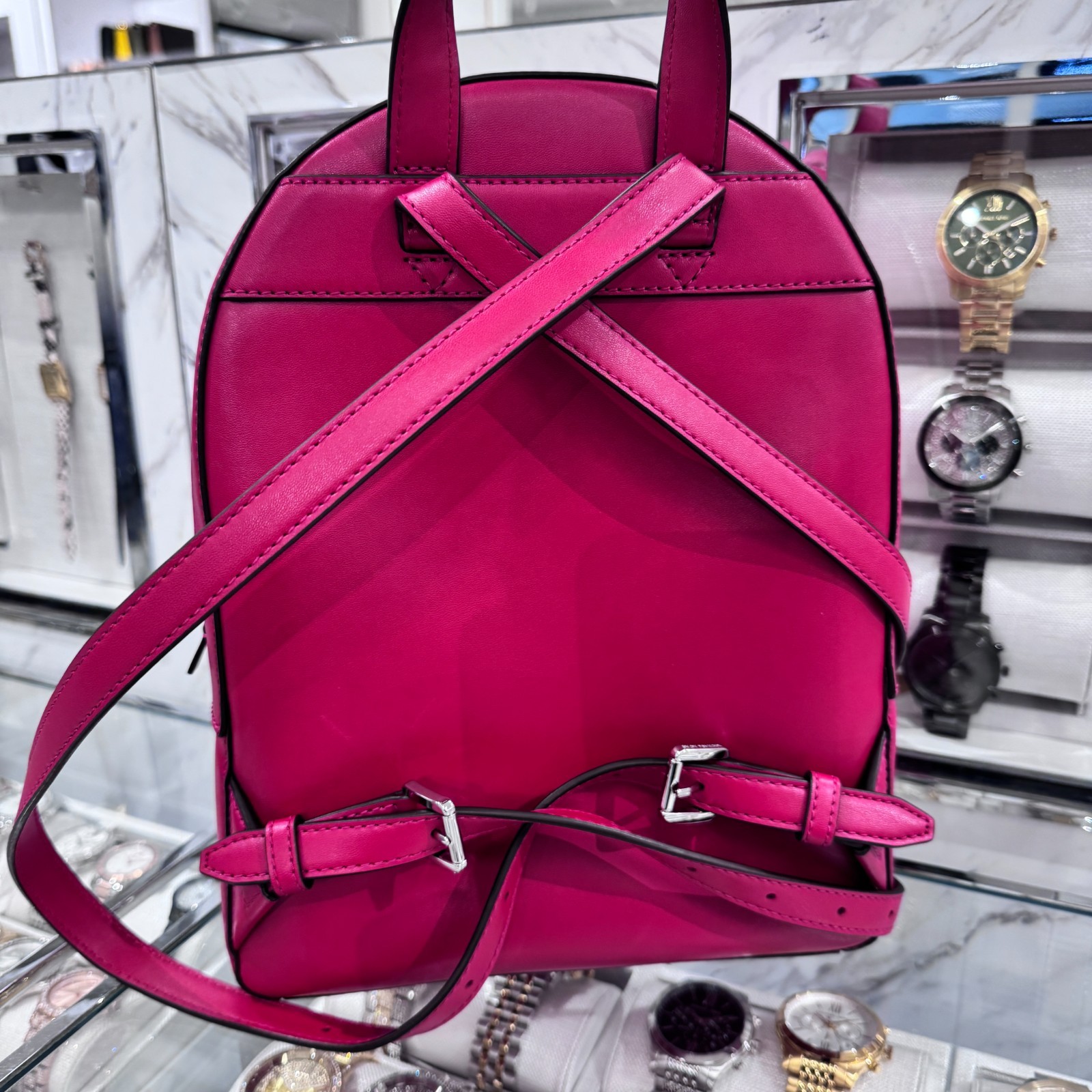 MICHAEL KORS JAYCEE Medium ZIP POCKET BACKPACK BAG MK Dark Raspberry Multi