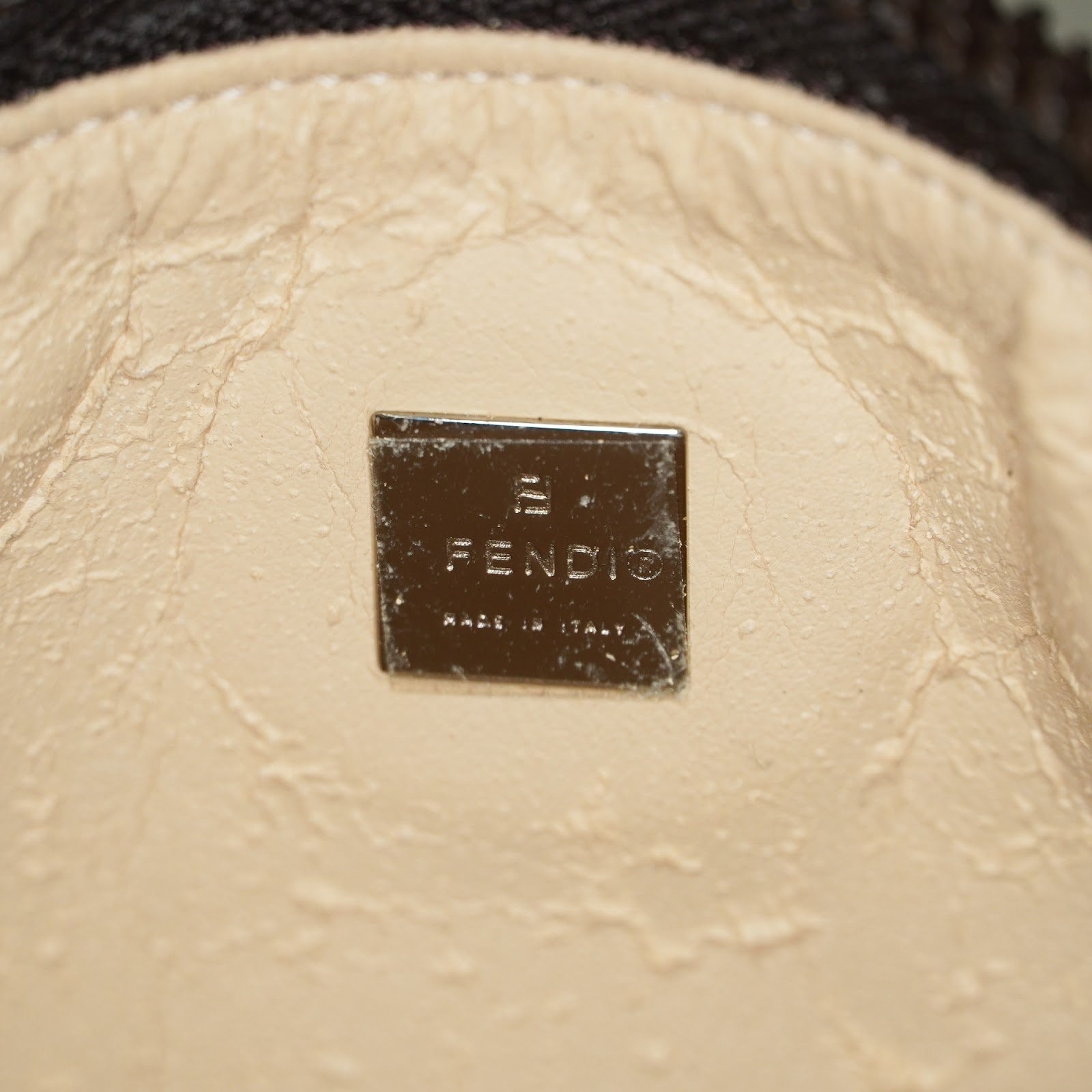 Fendi Zucca Pouch Set of 2 17cm Brown Canvas Leather Vintage Used 08E132310012