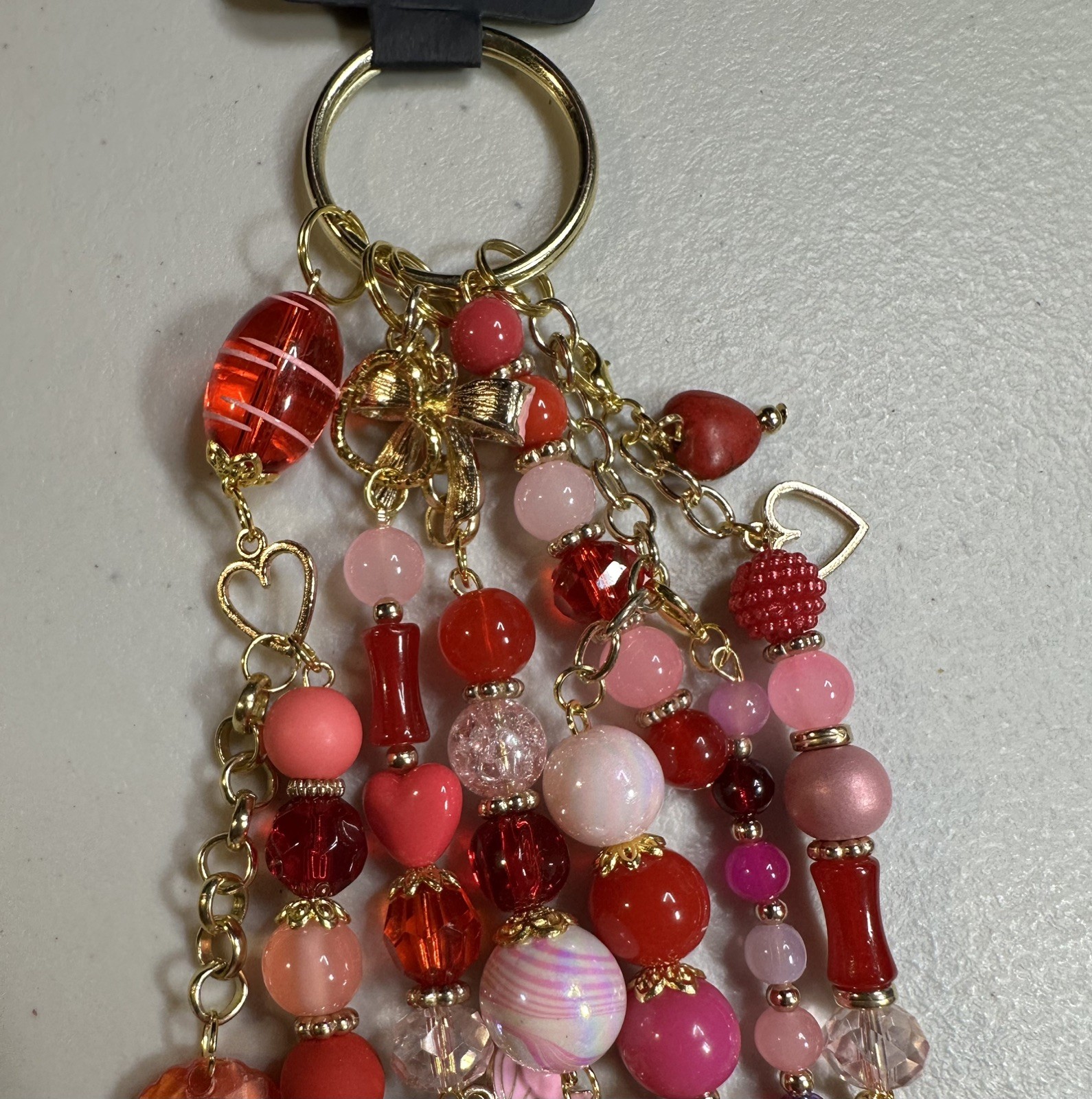 Chunky XL Artisan Handbag jewelry bag Charm purse Keychain Pink Red Gold OOAK
