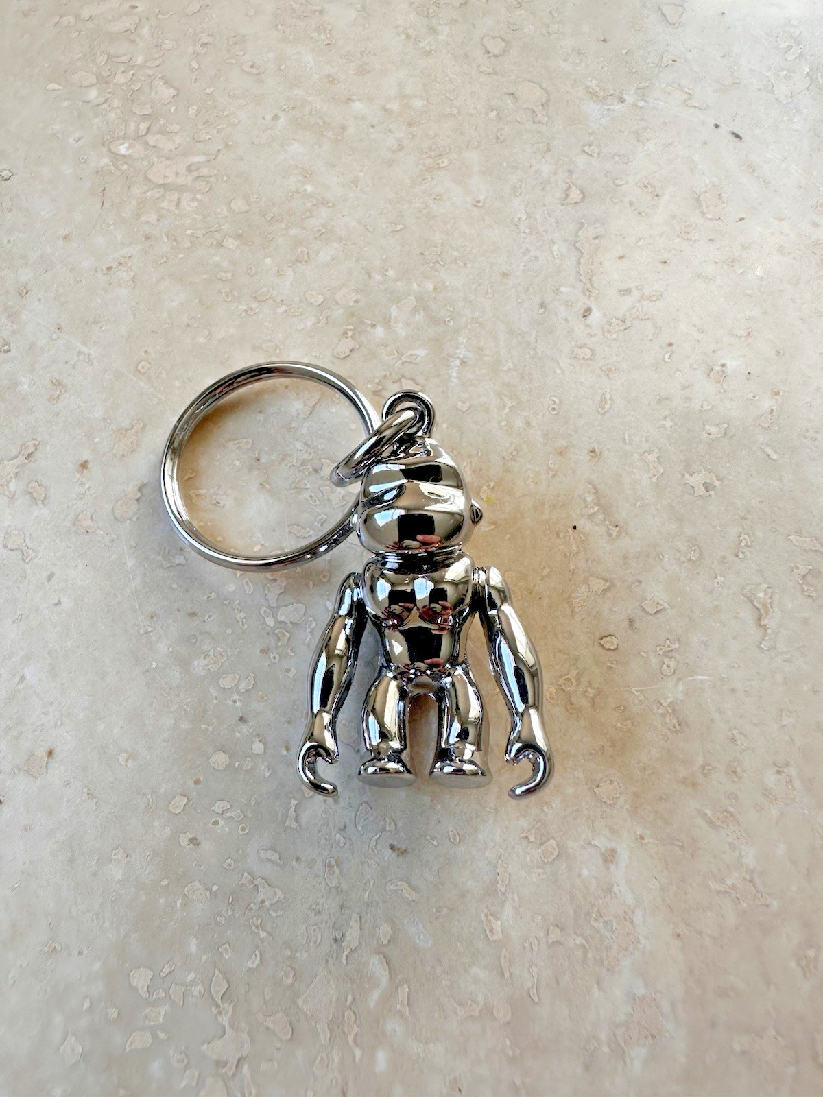 NWOT KIPLING Silver Metal Monkeys Key Chain Ring Bag Charm Fob