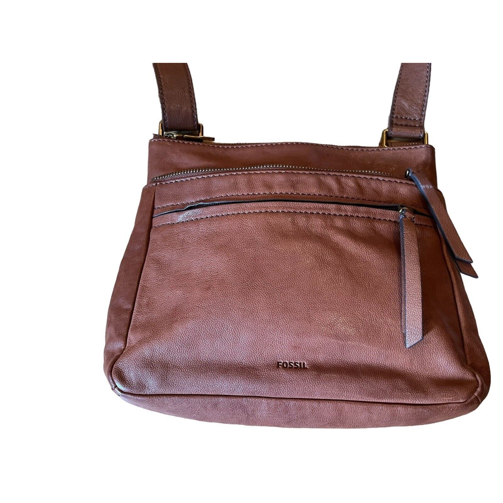 Fossil Corey Crossbody Bag Brown Leather Purse Vintage Adjustable Strap