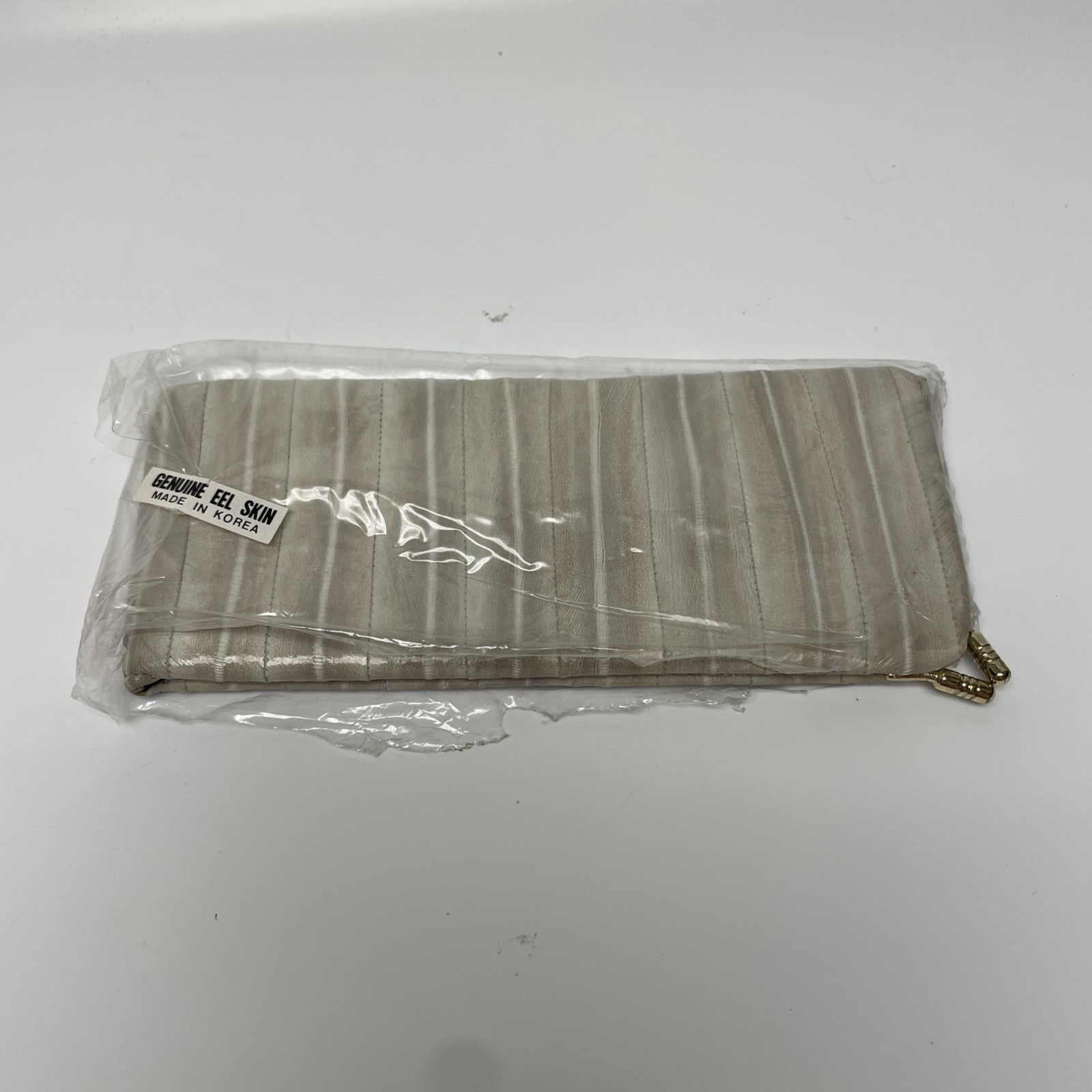 Vintage Korea Eel Skin Beige Clutch Wallet, Purse – 7.5″ x 3.25″