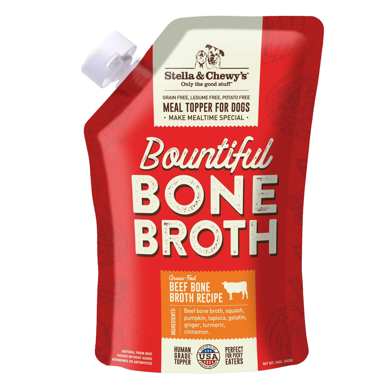 Stella & Chewy’s Human-Grade Grass-Fed Beef Bone Broth for Dogs – Joint & Gut He
