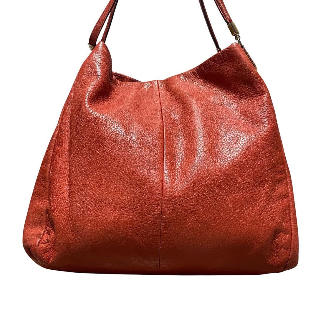 Coach Madison Y2K Leather Shoulder Bag Red All-Season Authentic