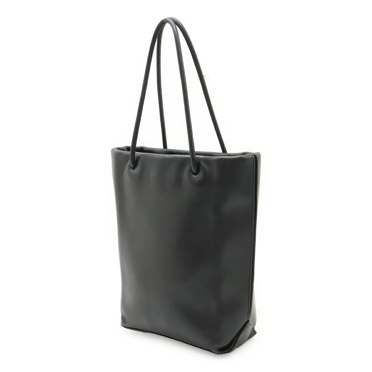 Chanel Essential A46880 Tote Logo Leather Black / White Unisex Bag #BLB713