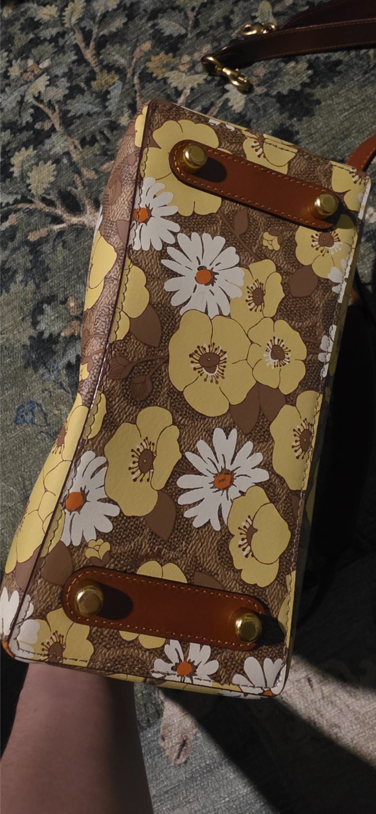 Coach floral pattern handbag (glitter detail) w/ dust bag