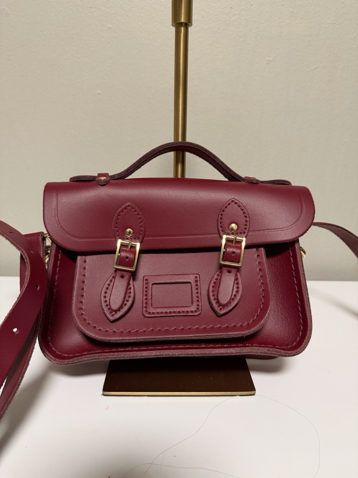 The Cambridge Satchel Company Womens Messenger Shoulder Handbag Burgundy