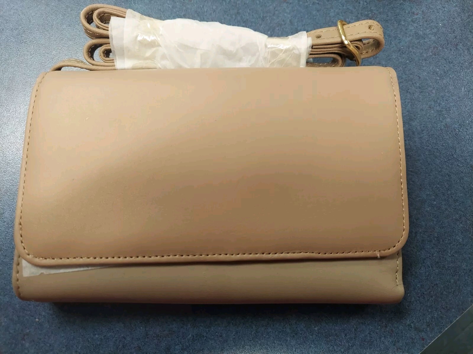 Rolfs Tan Leather Mini Cross Body Bag Purse 6”x4” Detachable Strap New NWT NOS