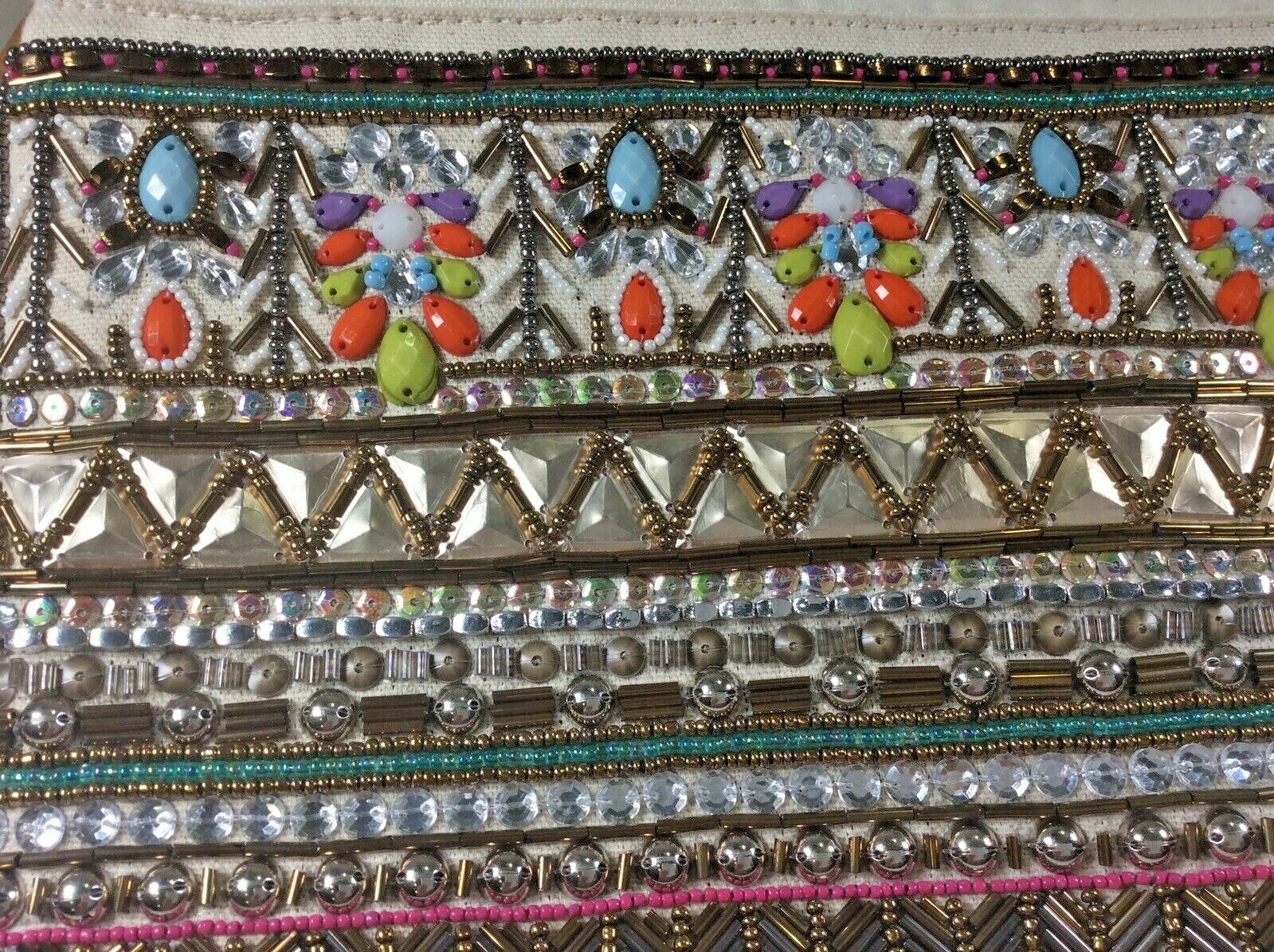 NEW KAREENA’S Handmade BEADED 11″ x 7.75″ Clutch Pouch PURSE Bag Made in INDIA