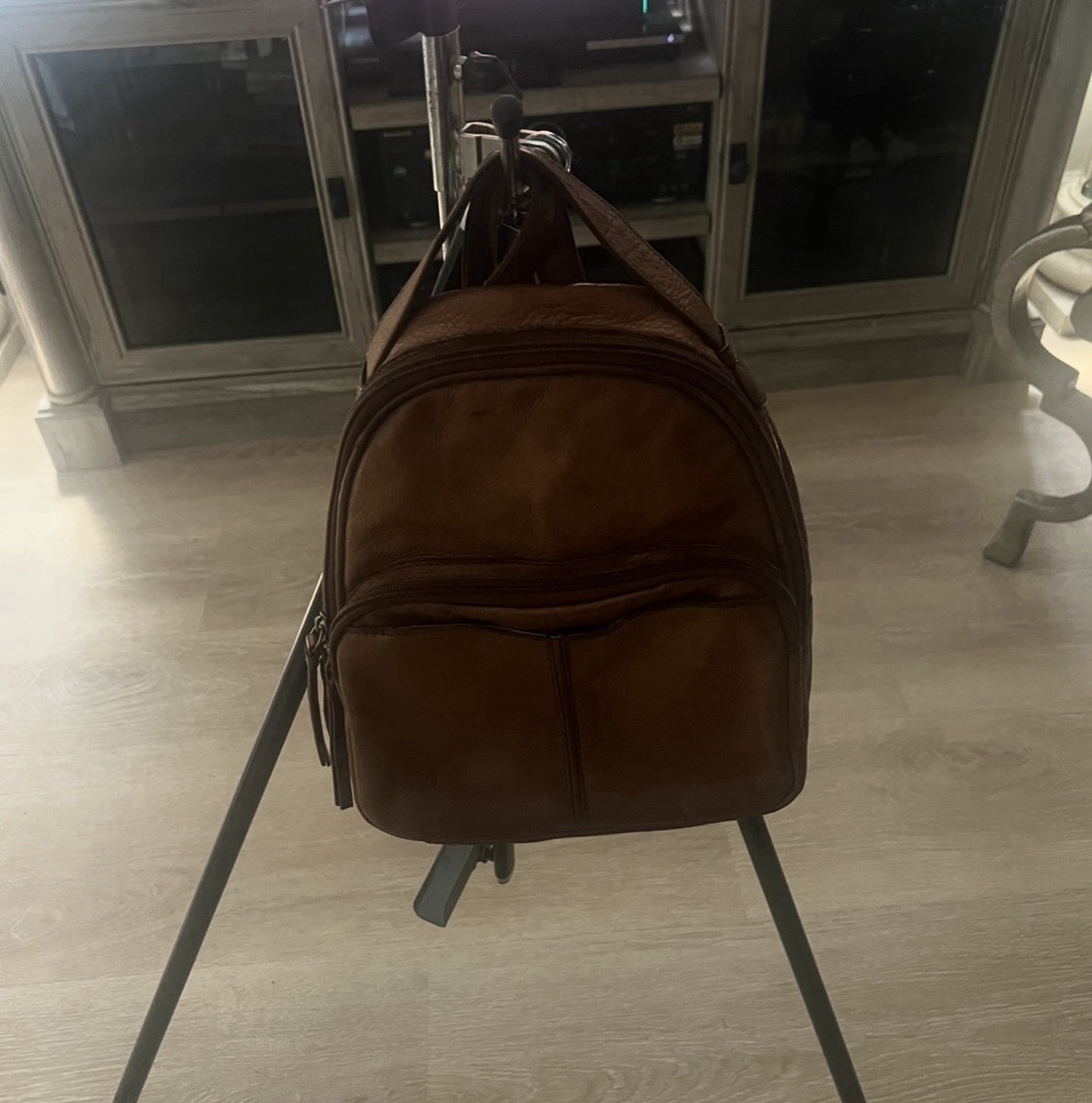 BORN Genuine Leather Backpack Bag Purse Wine Red/Brown EUC Adjustable Straps