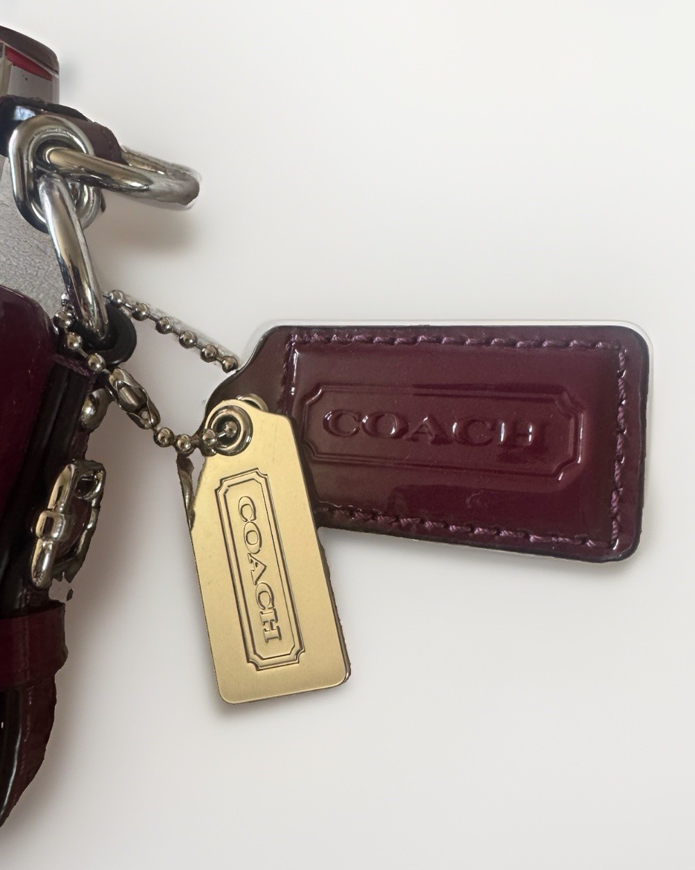 Coach Burgundy Drawstring Zip Shoulder Bag w Hang Tag & Original Dust Bag