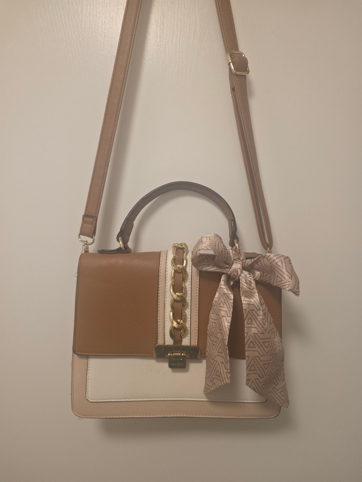 Aldo brown and tan purse