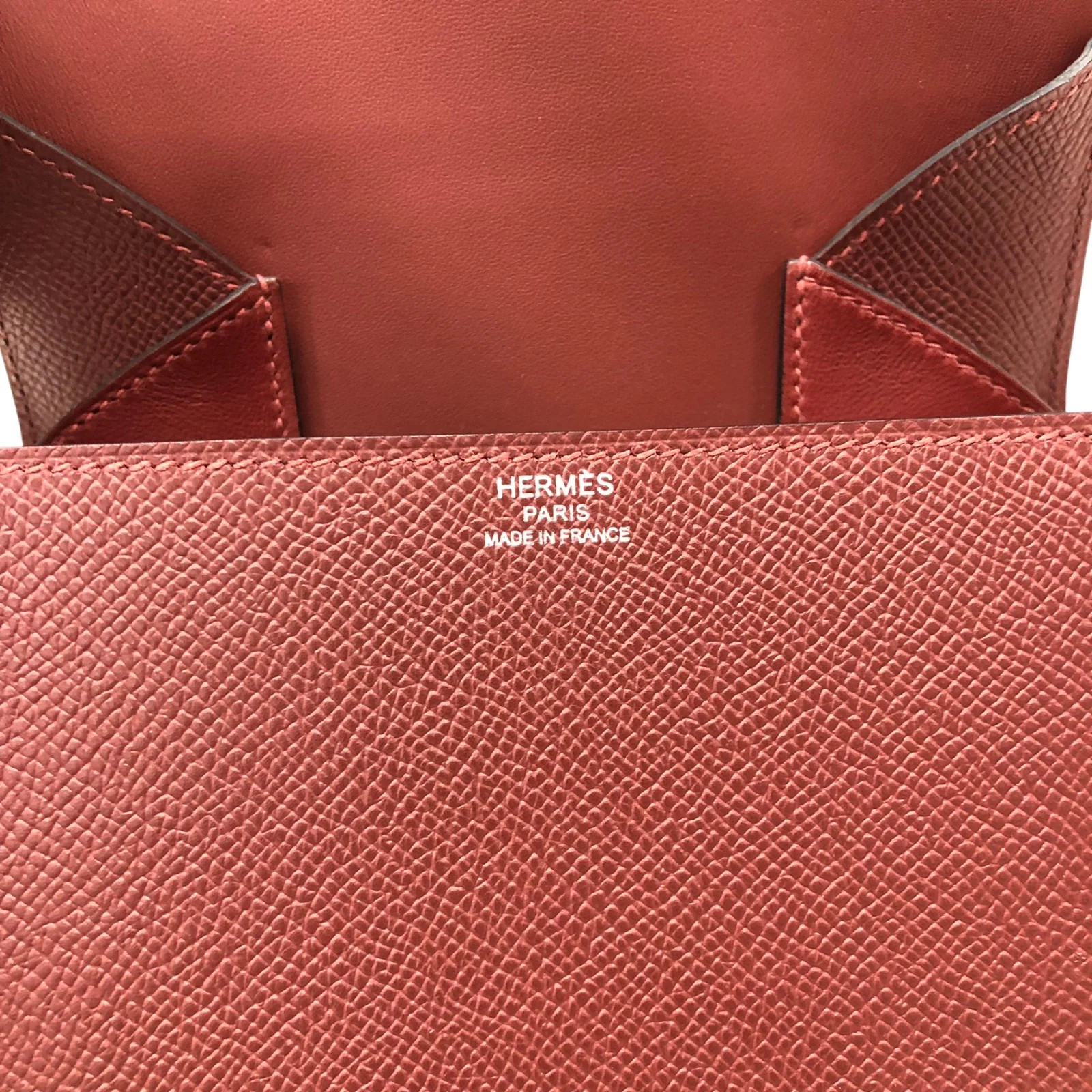 HERMES Della Cavalleria Mini Red Epsom Leather Shoulder Bag #OKB965