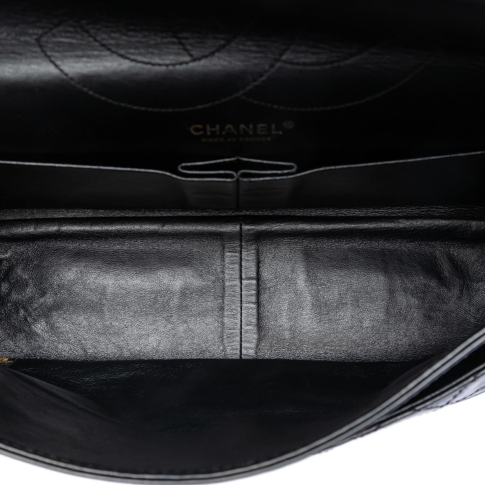 Chanel Quilted Aged Calfskin Reissue 2.55 Double Flap 227 Shoulder Bag Black