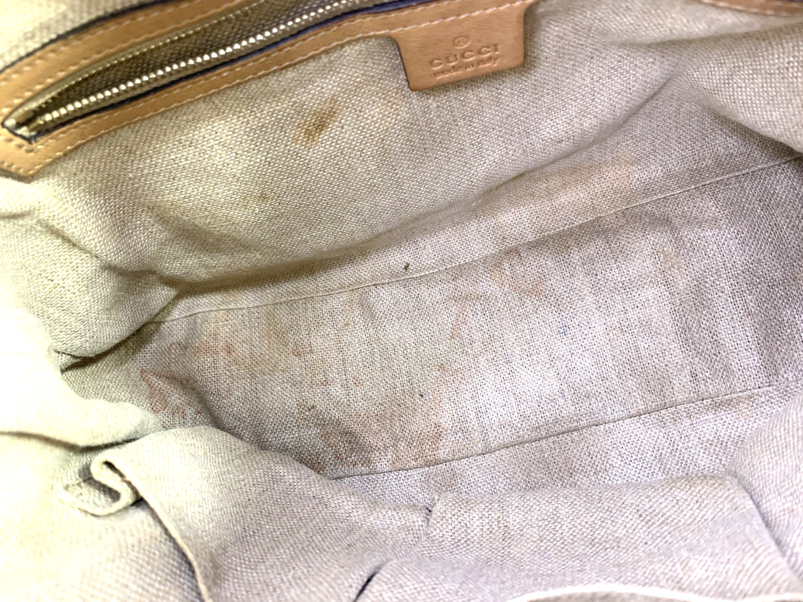 GUCCI GG Canvas Shoulder Bag Mesh-design strap Beige Classic Authentic