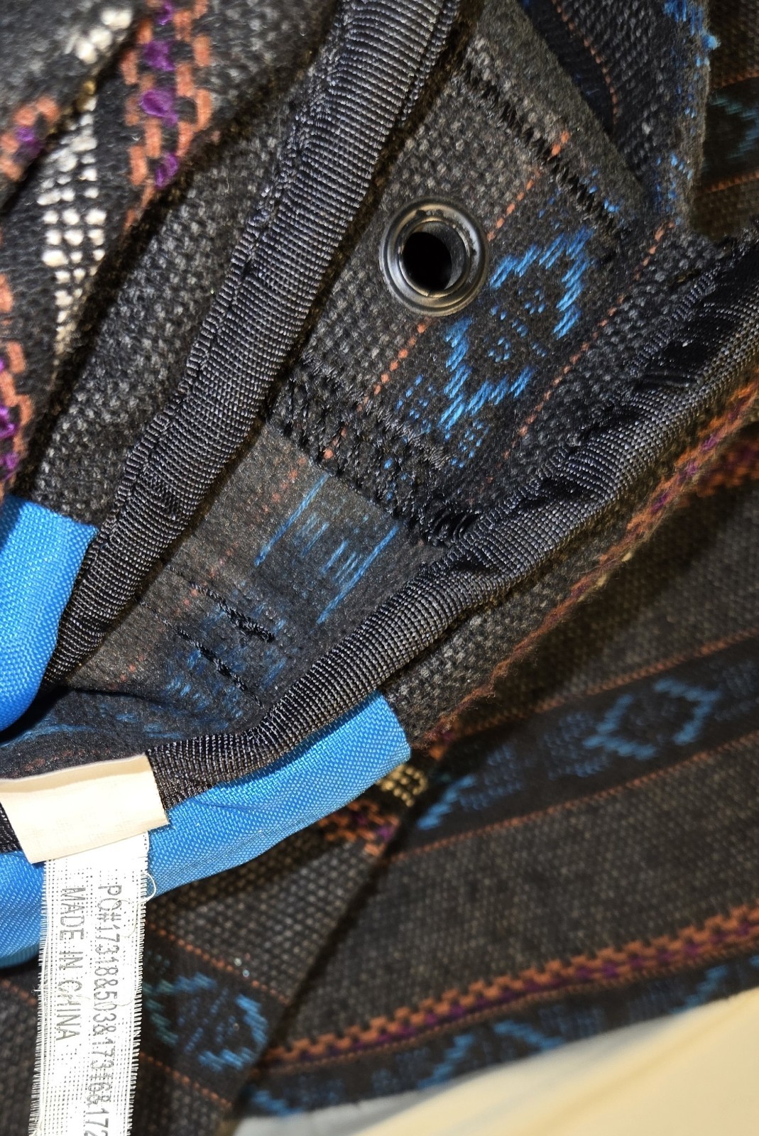 Dankine District Cloth Bag. Native Print. Padded Laptop Fleece Lined Hippie Tote