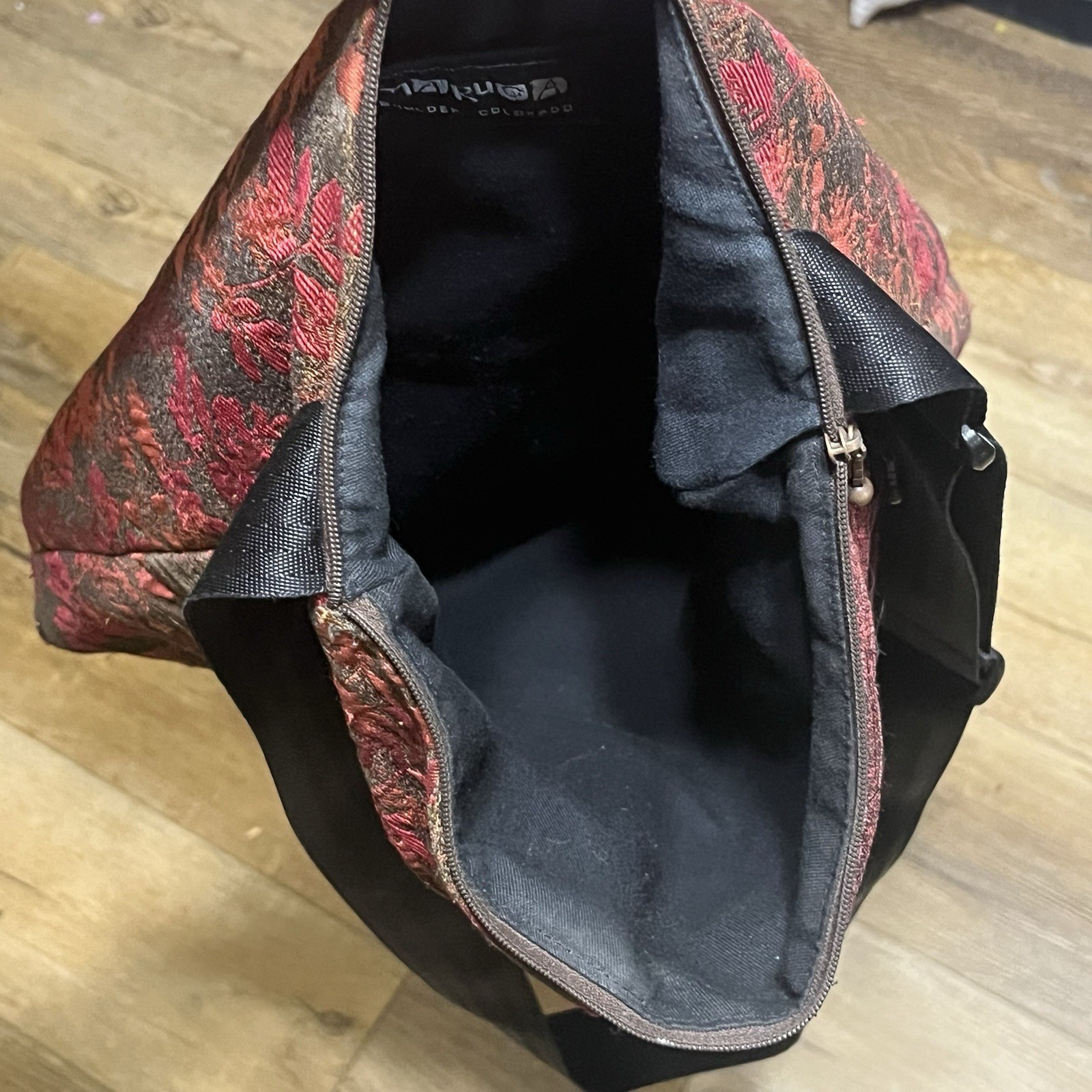 Maruca Crossbody Jacquard Tapestry Bag Lg Floral Red Boulder Colorado Handmade