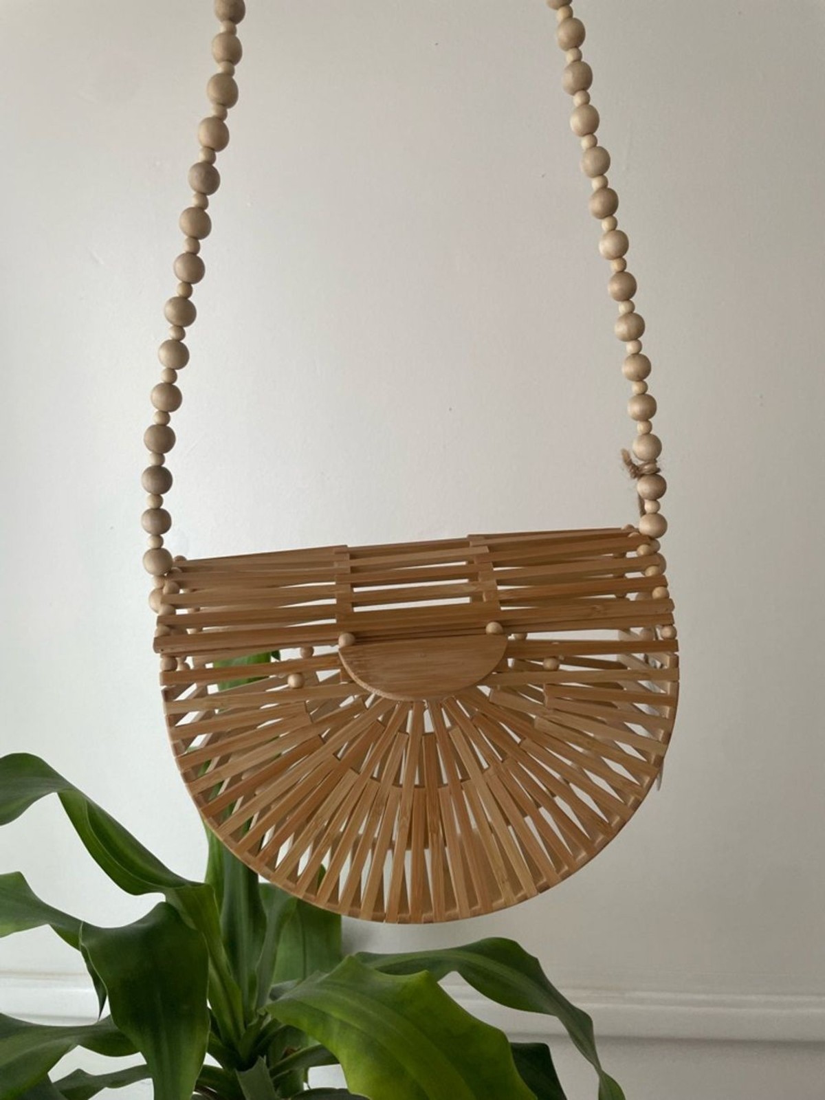 Handcrafted in Vietnam Half Circle Wooden Bag