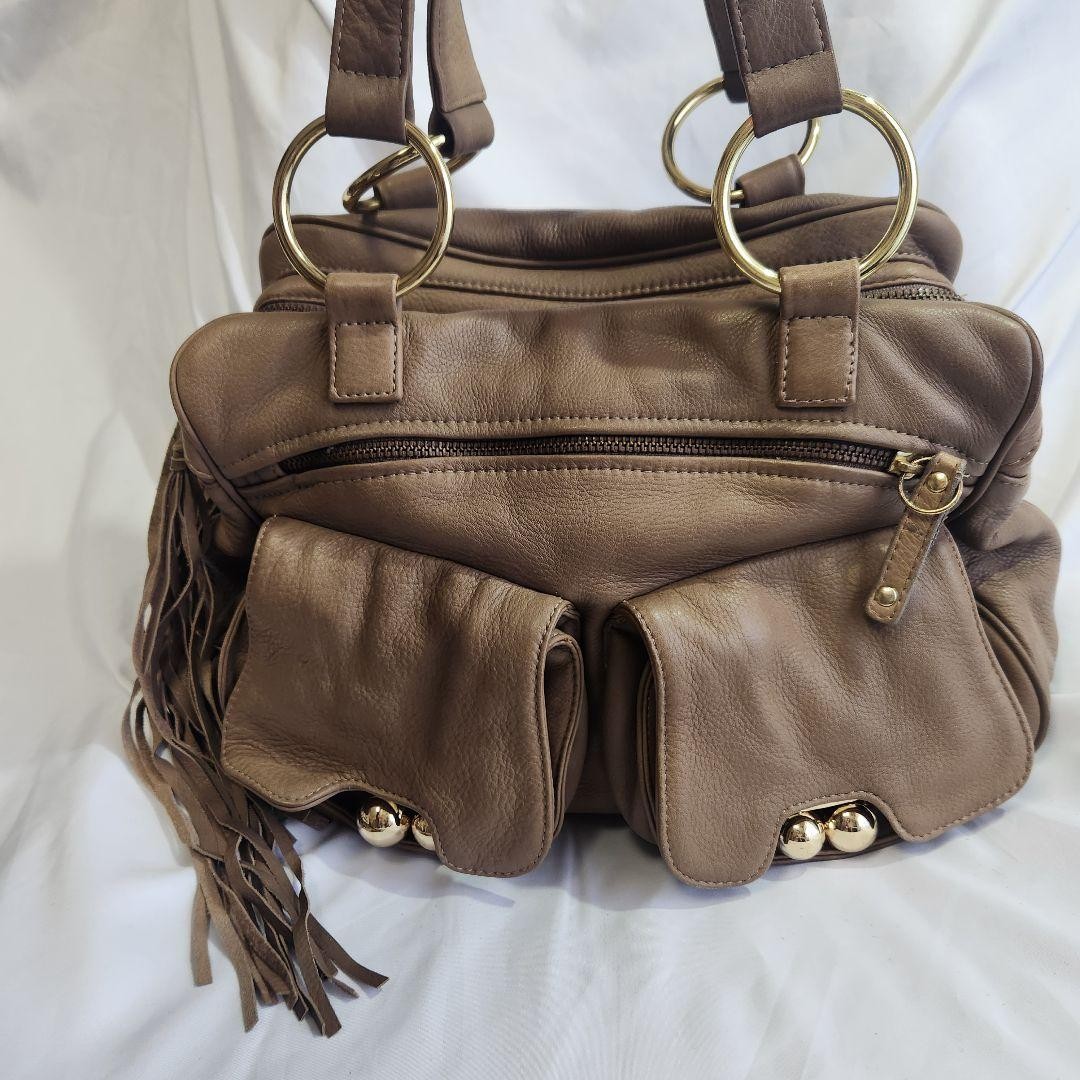 BULGA Handbag Tote Boston Bag Purse Leather in Brown Y2K USED Good Condition