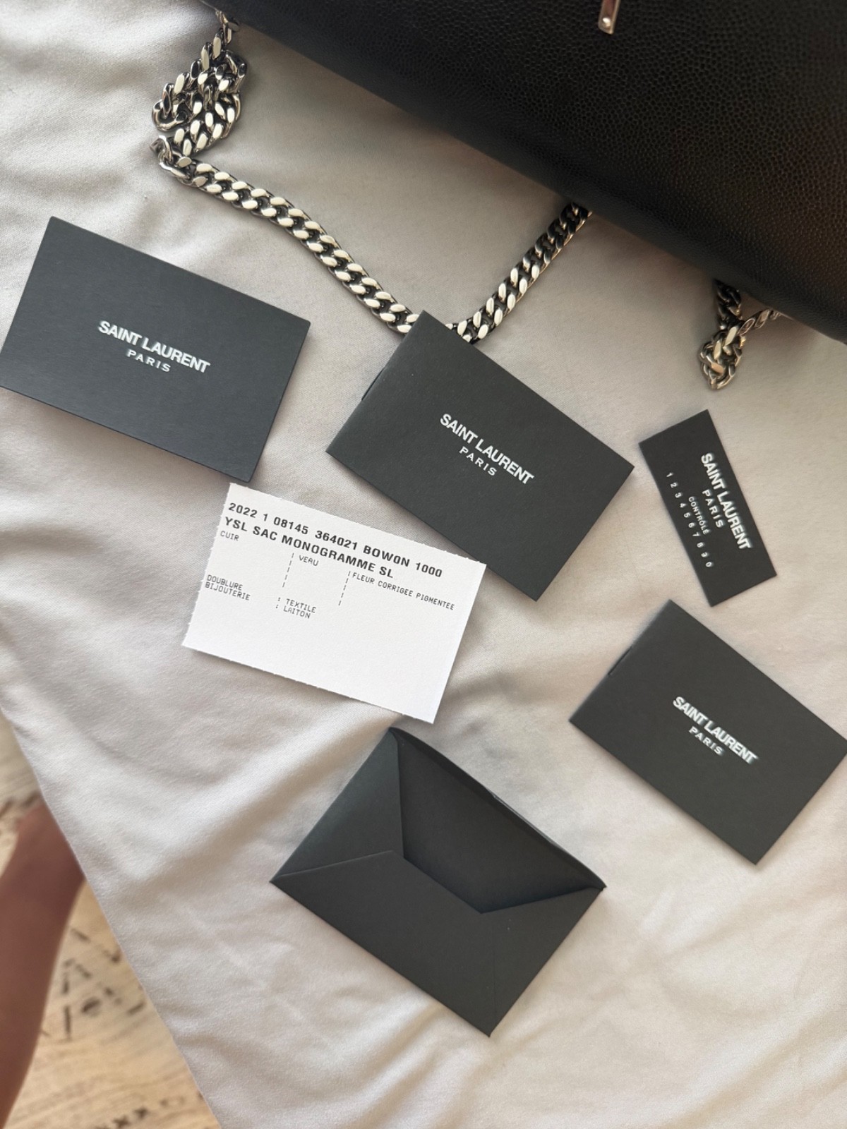 Saint Laurent Kate Silver Hardware Grosgrain Interior Shoulder Bag Medium Black