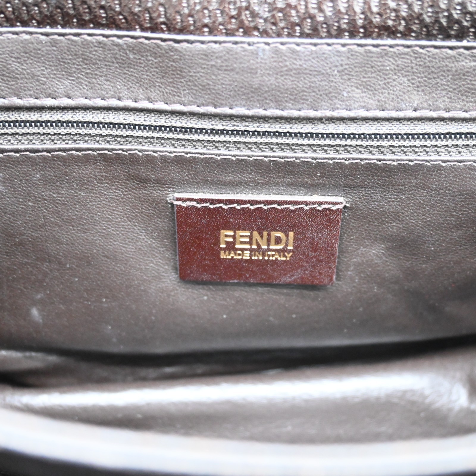 Fendi Classico No.1 Brown Leather Crossbody Messenger Satchel Bag