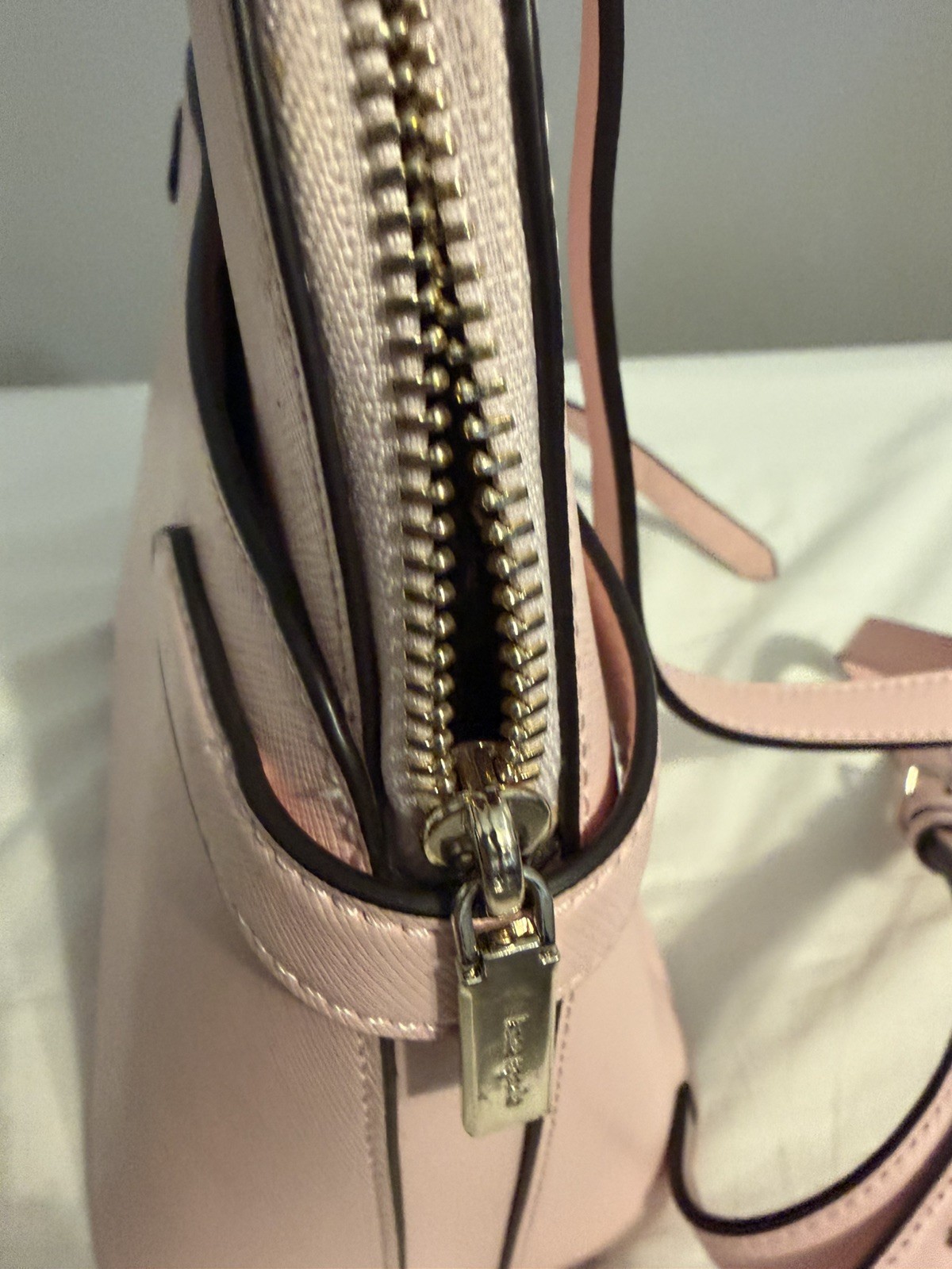Kate Spade Beautiful Staci Saffiano Leather Dome Backpack Chalk Pink 12x11x4 “