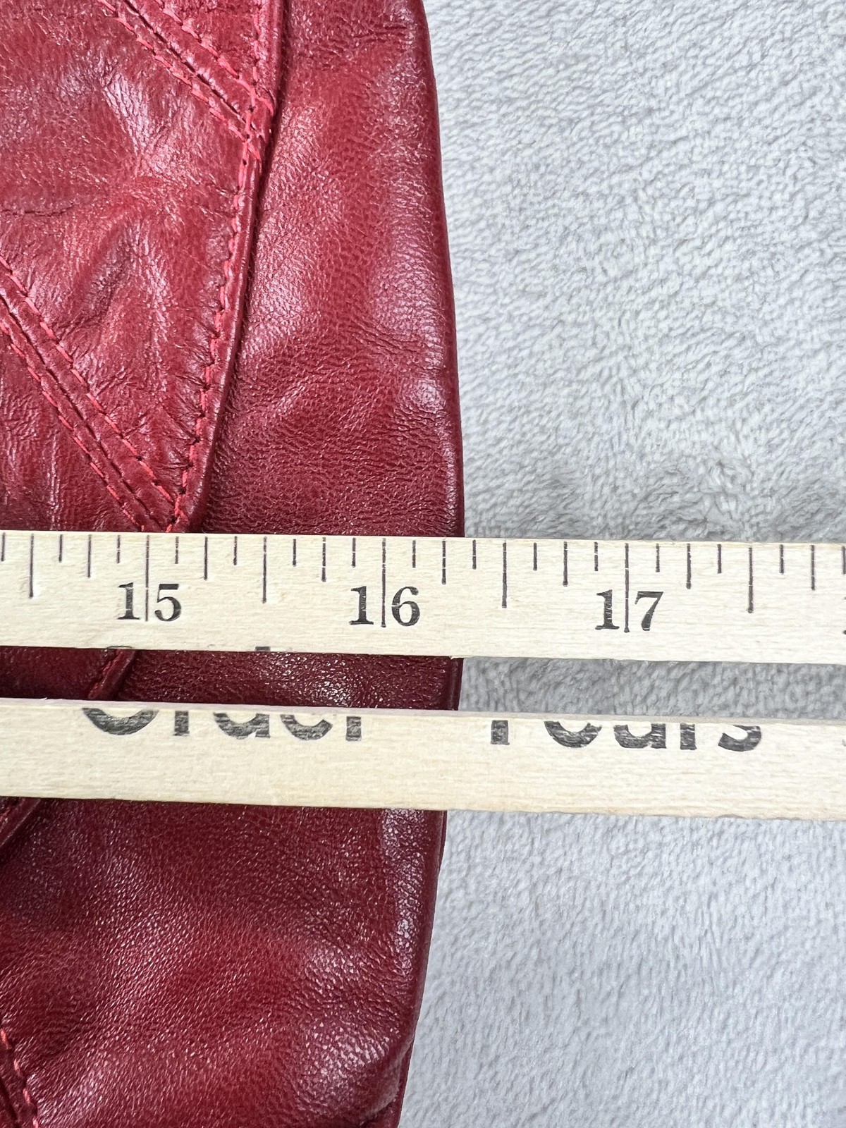 Ananas New York Hobo Bag Womens Large Red Leather Wood Ring Made in NYC *READ*