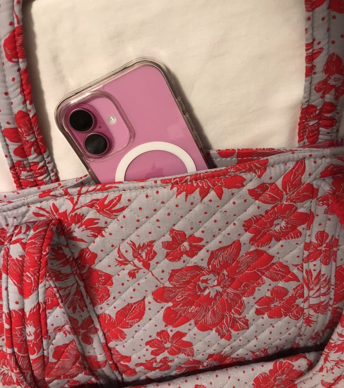 The Ohio State University Key Chain and Vera Bradley Gray & Red Large Tote NWT
