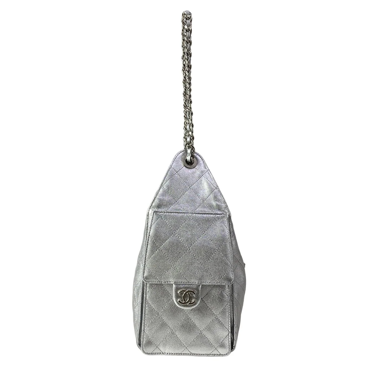 CHANEL CHANEL 25 Small AS5293 Silver Calfskin Shoulder Bag