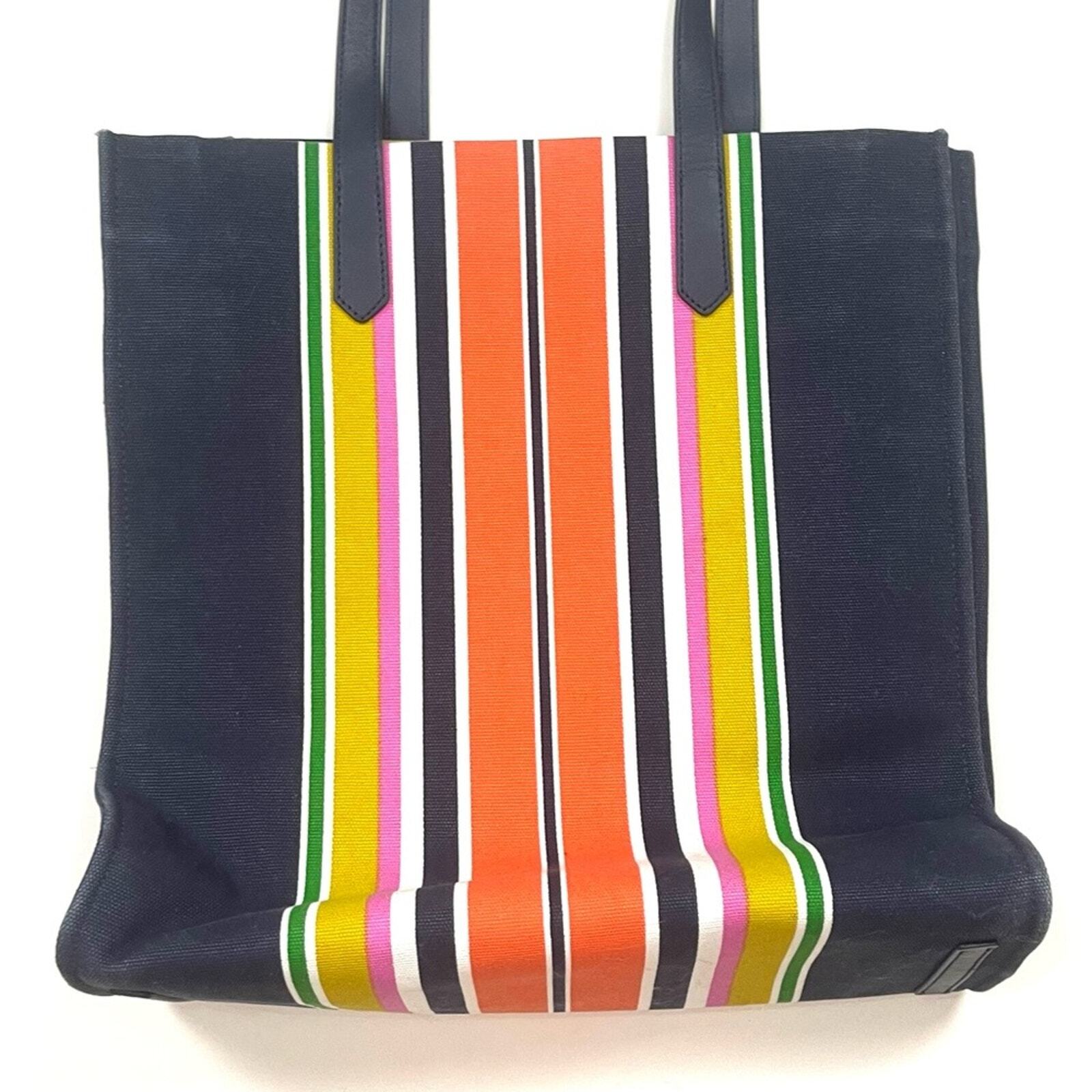 Kate Spade Kitt Large Striped Tote Parisian Navy Multi