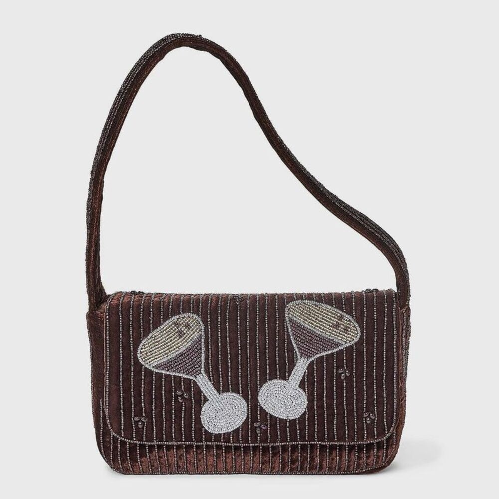 Embellished Espresso Martini Flap Shoulder Bag – A New Day Brown