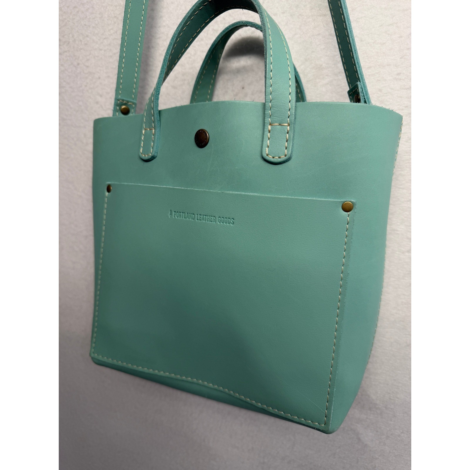 RARE Portland Leather Goods Mint Medium Crossbody Tote