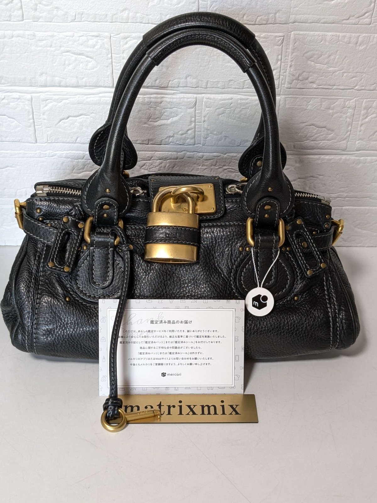 Chloe Paddington Black Leather Satchel Bag w/ Padlock & Key Authentic Vintage✨