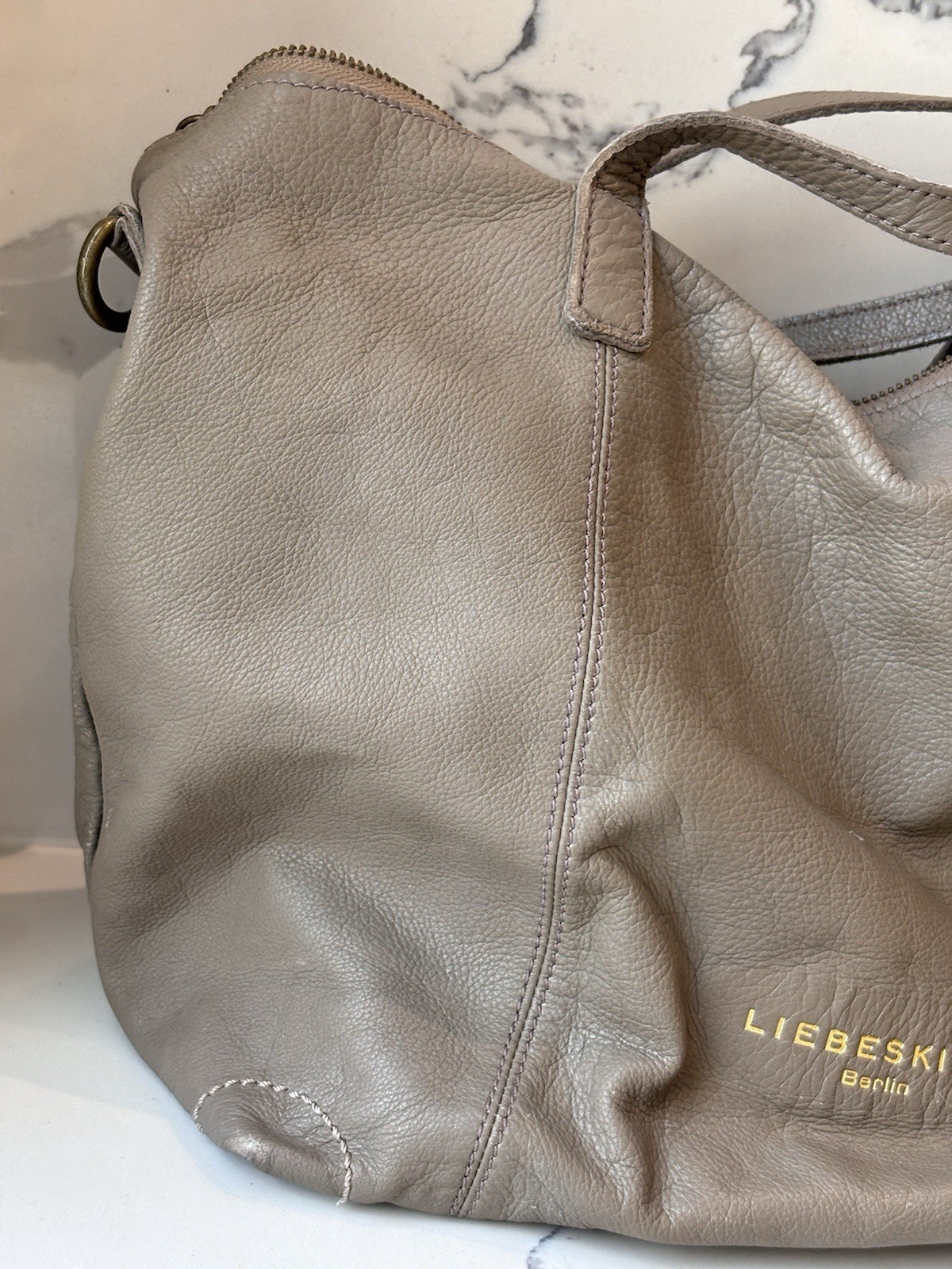 Vintage Liebeskind Berlin Purse, Gray Leather Clean Interior, Euro Fashion Gifts