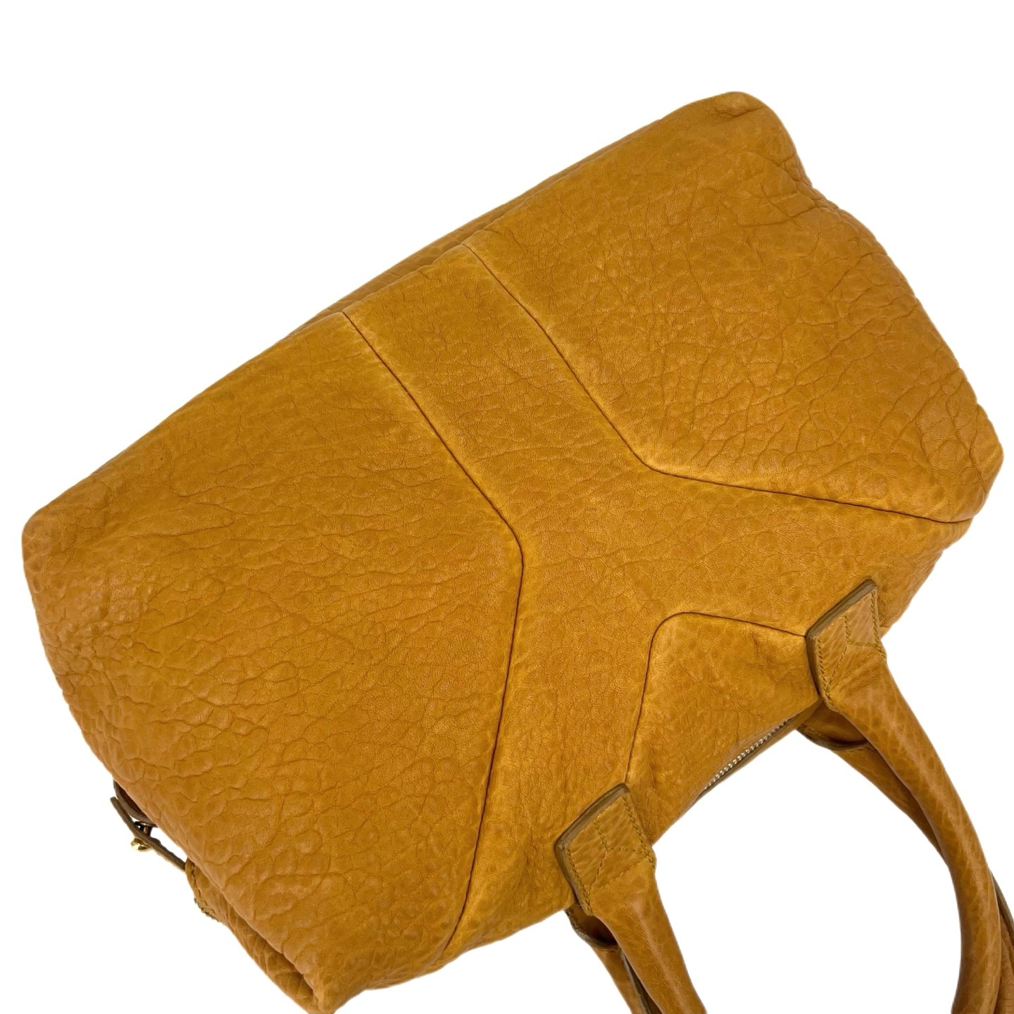 YSL Easy Y Bag Normal Size Camel Brown Litchi Cowhide Daily Handbag US Ship