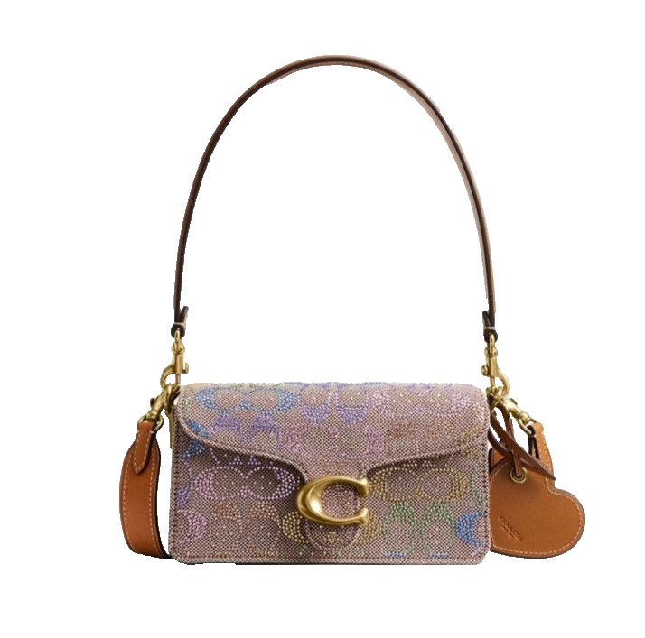 COACH Tabby Small Crystal Signature Jacquard Shoulder Bag NWT 20 Rainbow CCX17