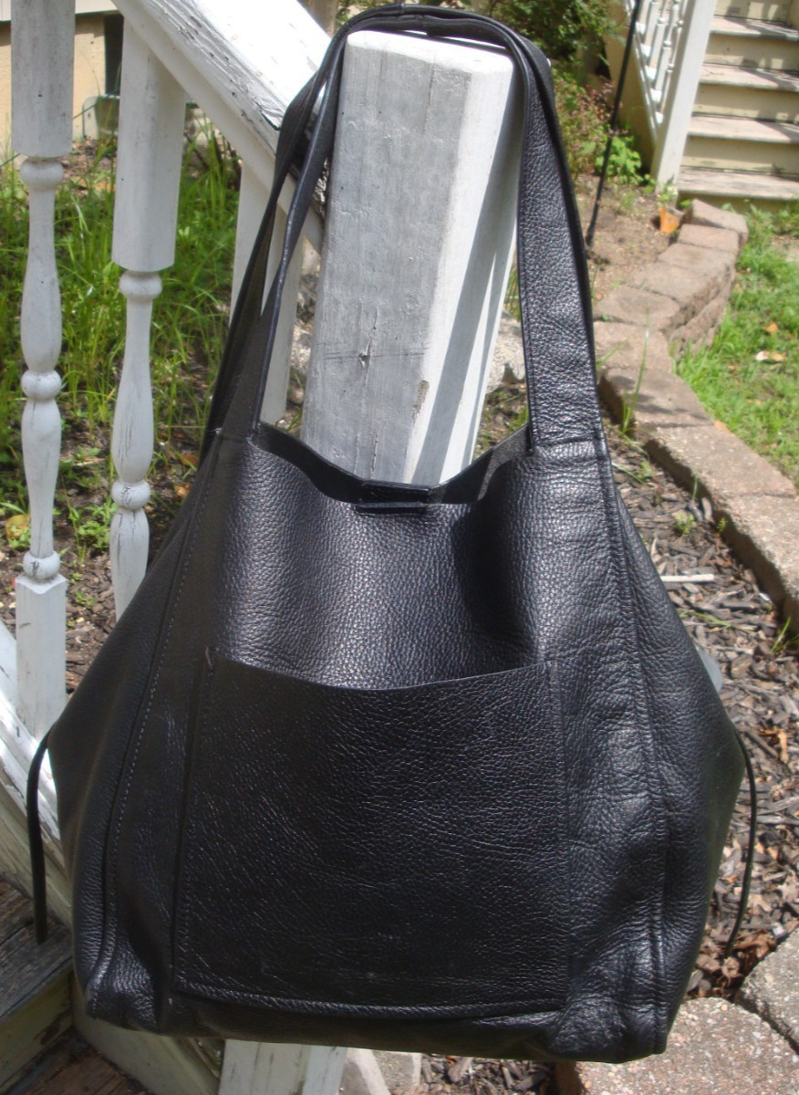 ZARA BASIC Large Black Tote Shopper Hobo Shoulderbag Strong School Weekender Bag