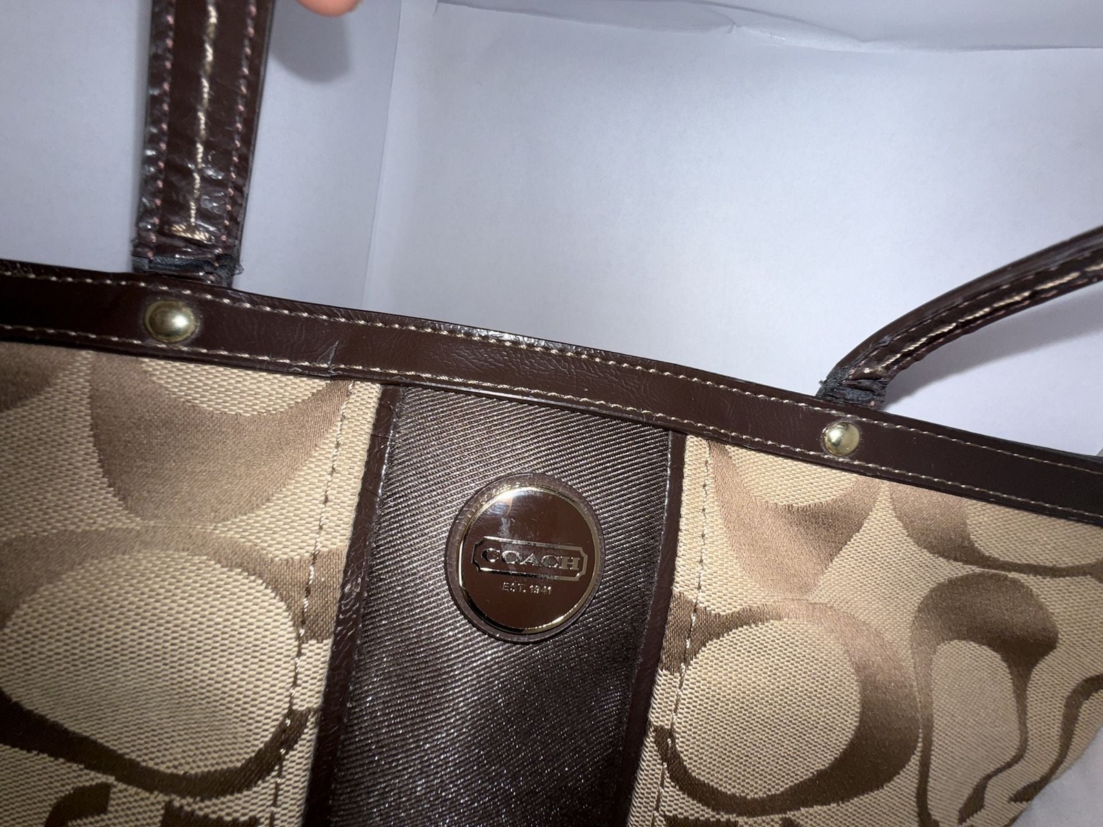 Coach Signature Stripe Canvas Tote Bag F21950