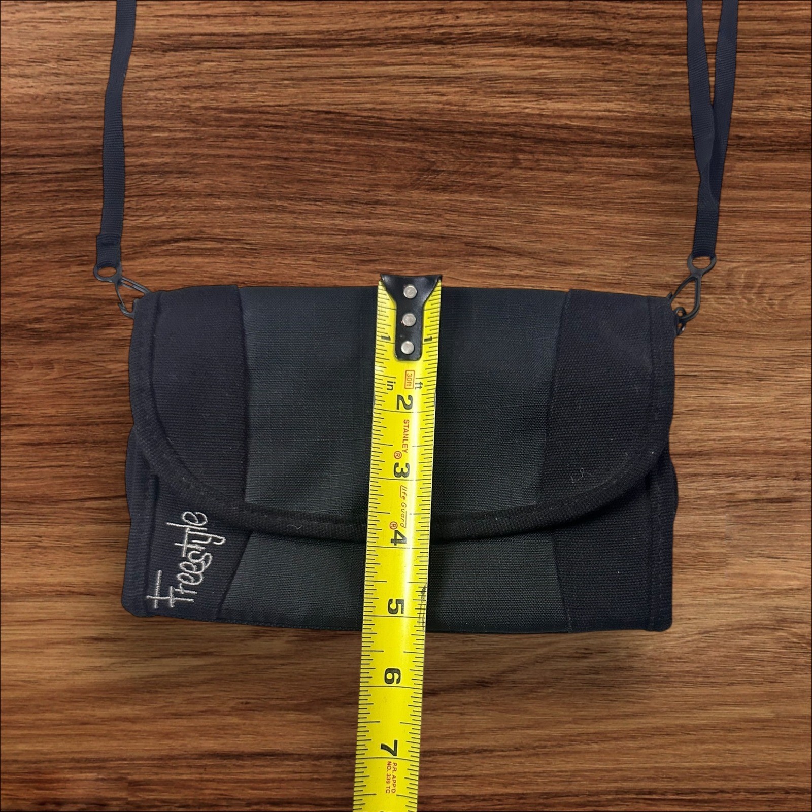 Freestyle Black Crossbody Bag Small Flap Snap Closure Adjustable Strap