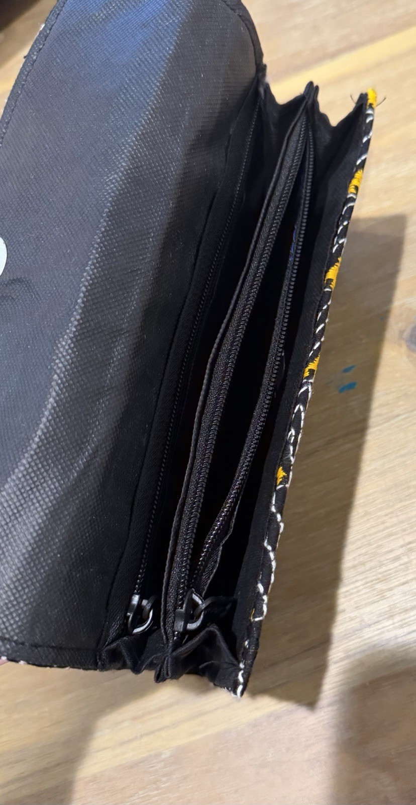 Exclusive Authentic Unique stitch hand-embroidered black clutch bag Purse