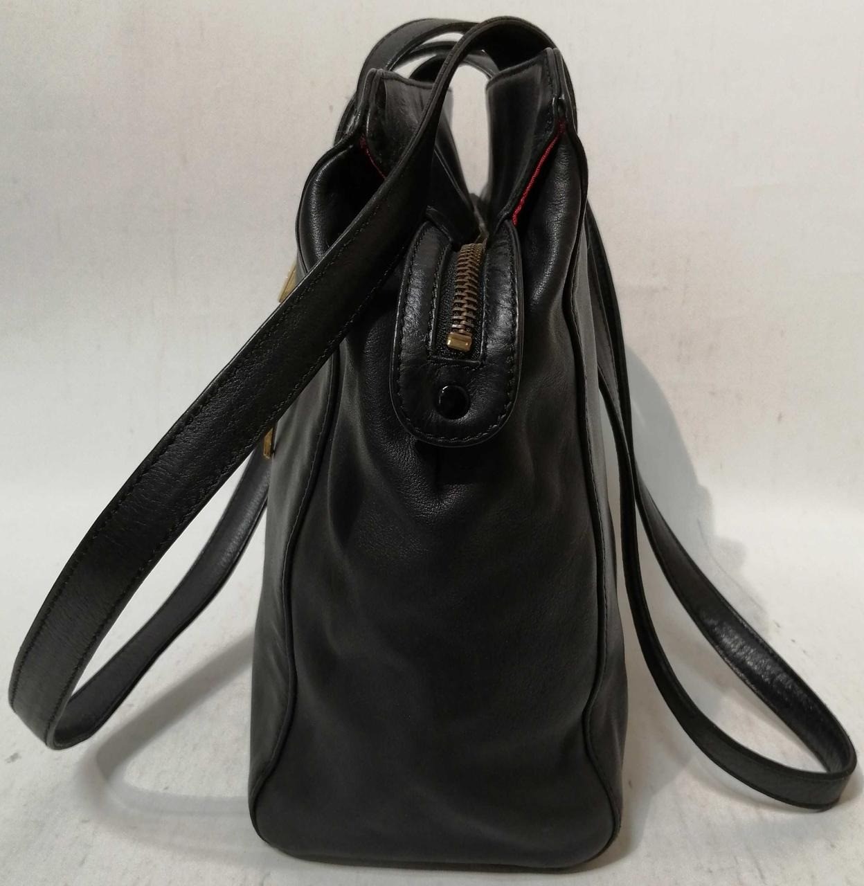 GIANFRANCO FERRE Tote bag Black Leather Women Semi Shoulder bag