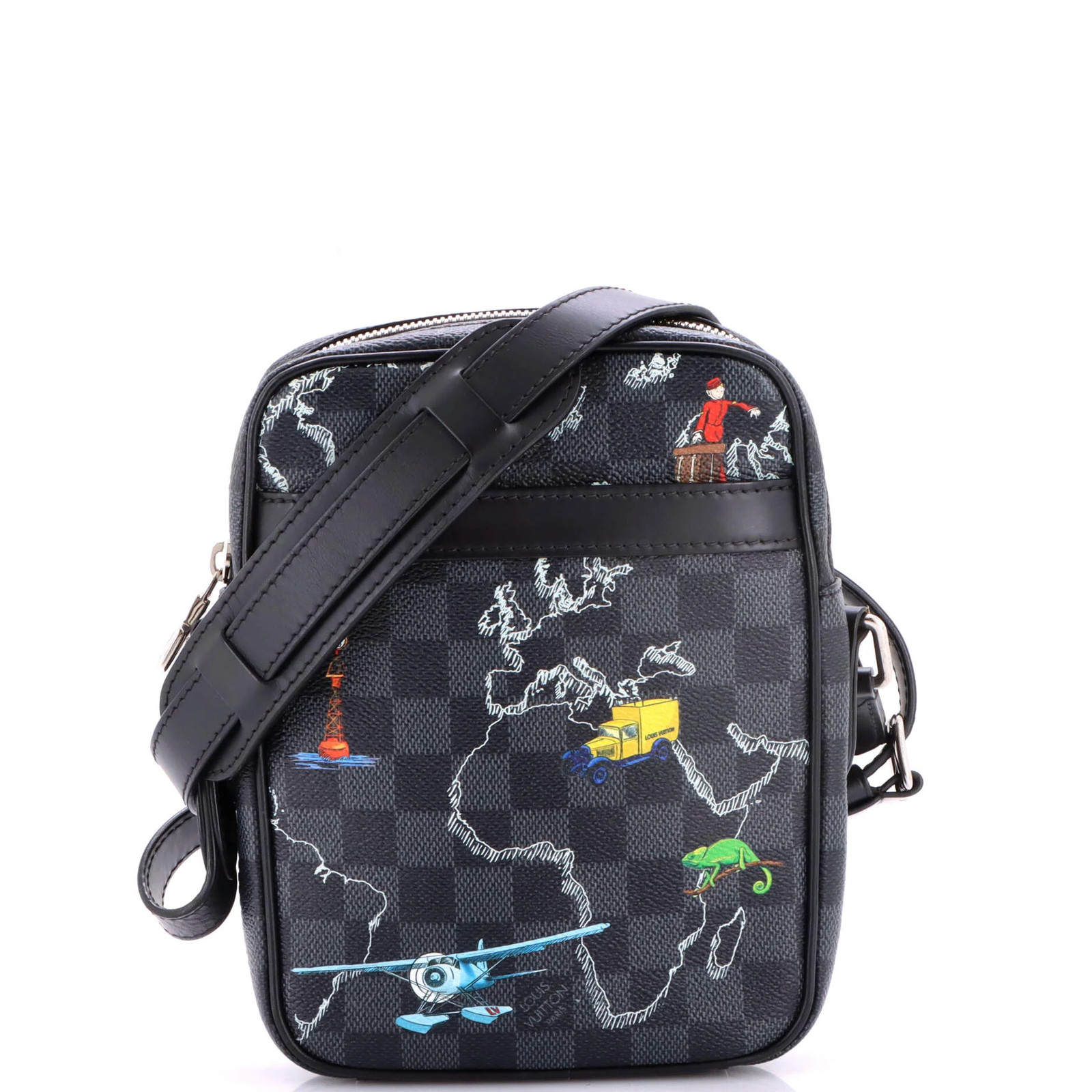 Louis Vuitton Danube Slim Bag Limited Edition Renaissance Map Damier Graphite PM