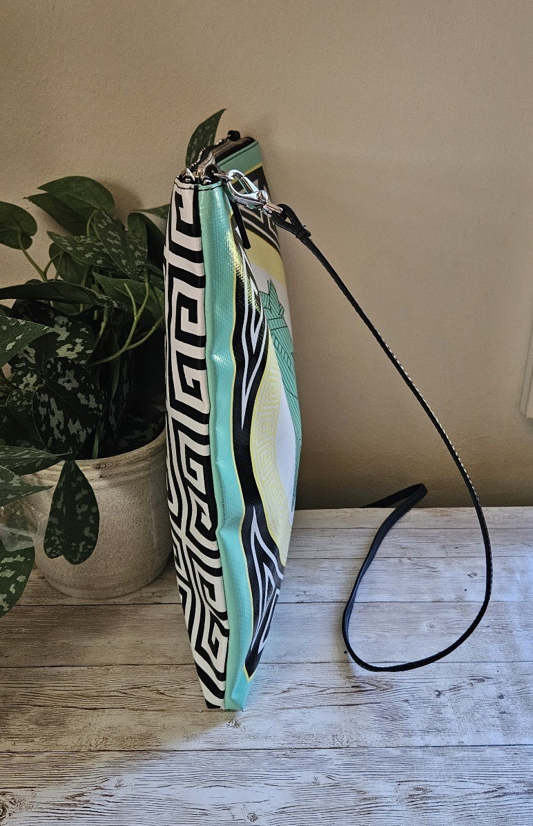Jonathan Adler square crossbody bag tote features a graphic equestrian horse